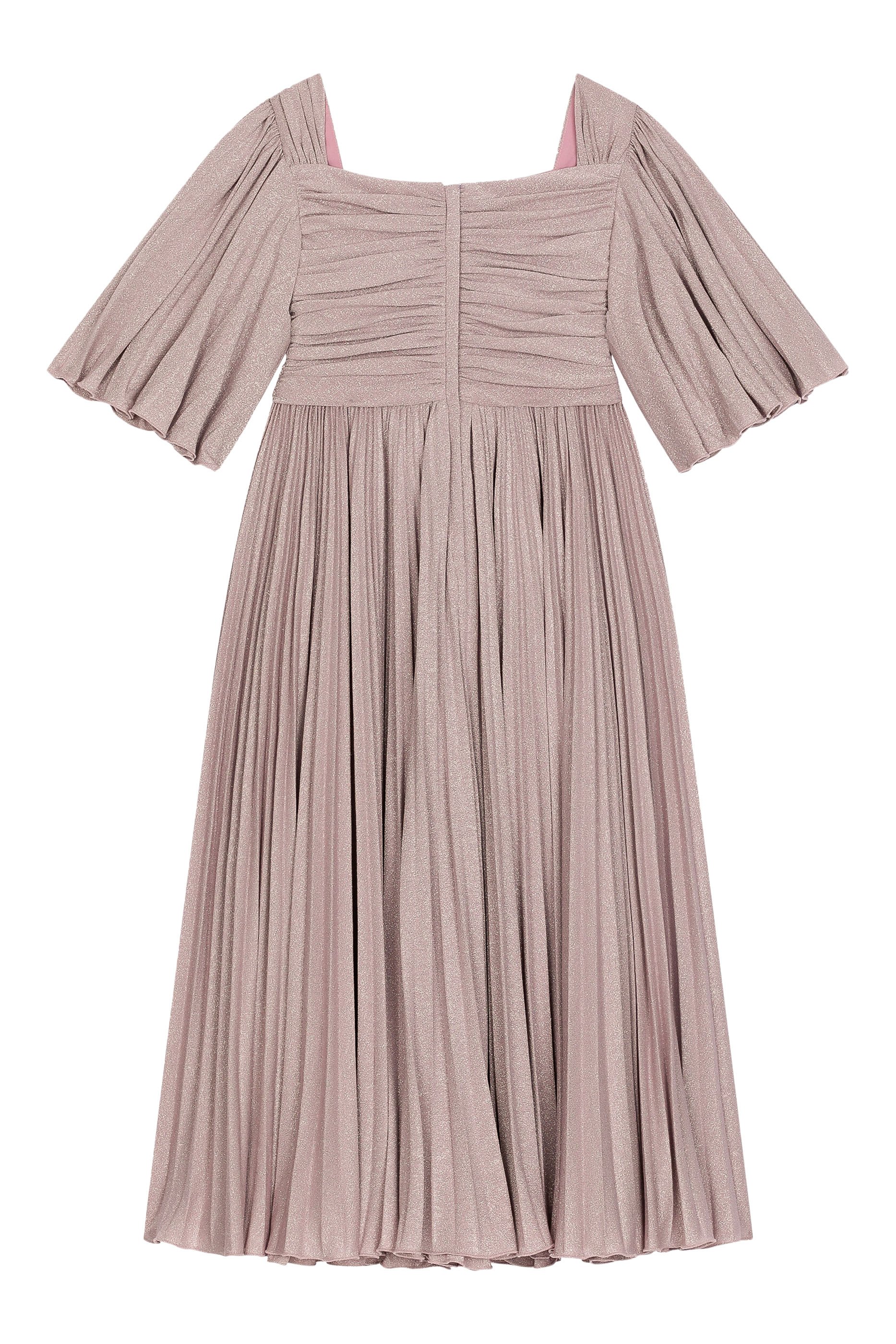 Kids Pleated Lurex Dress