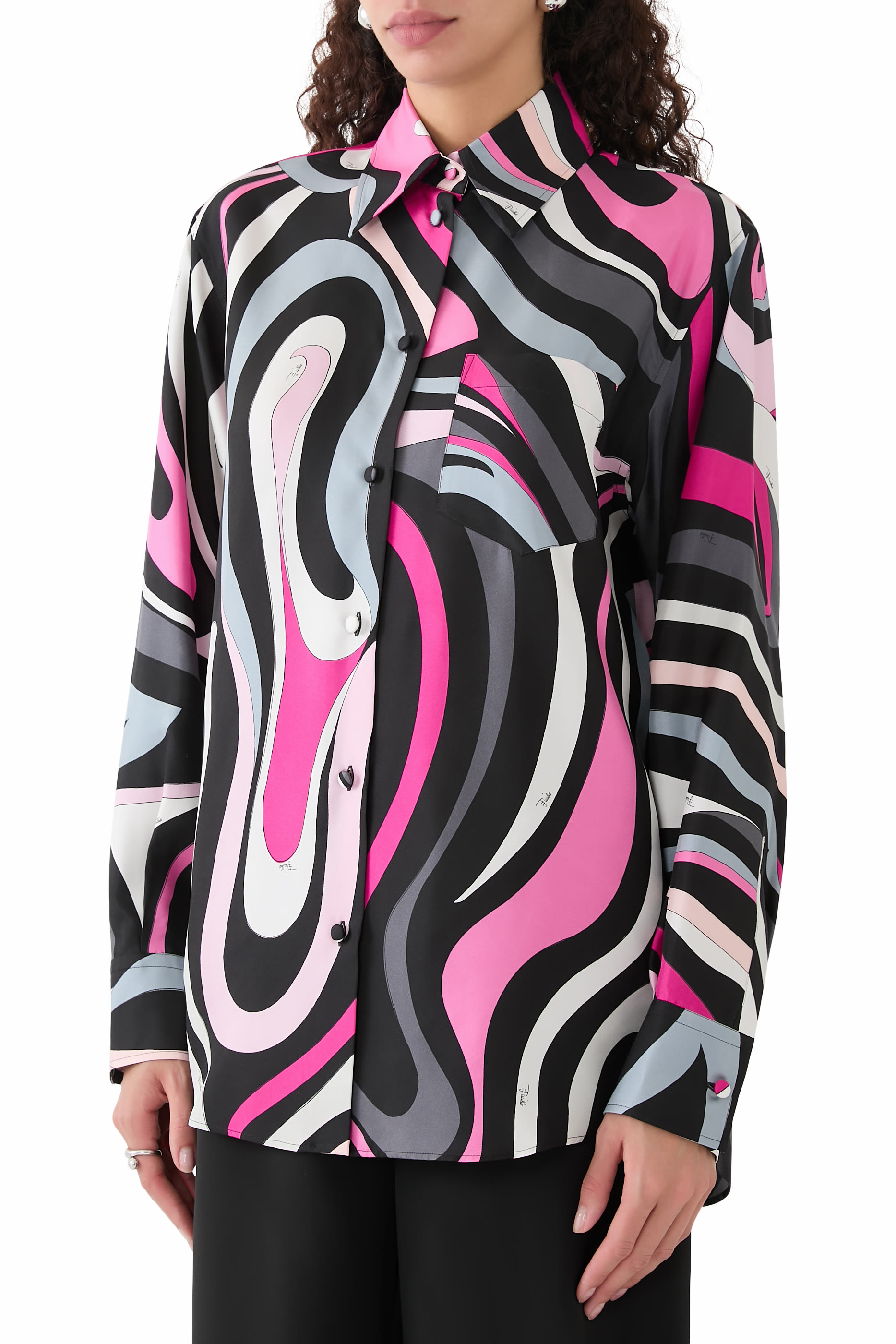 Marmo Print Silk Shirt