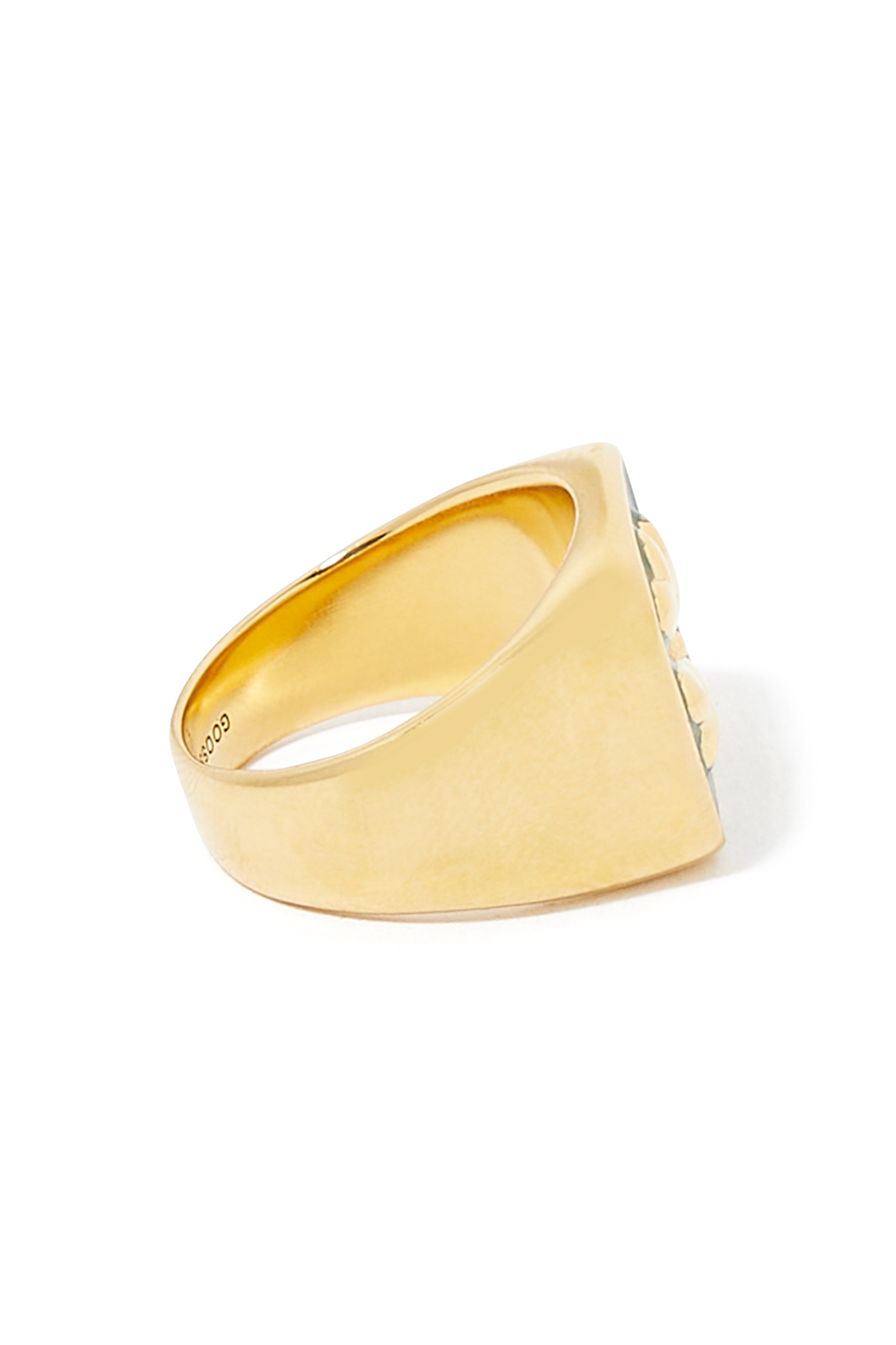 Talisman Clover Signet Ring, 24k Gold-Plated Brass