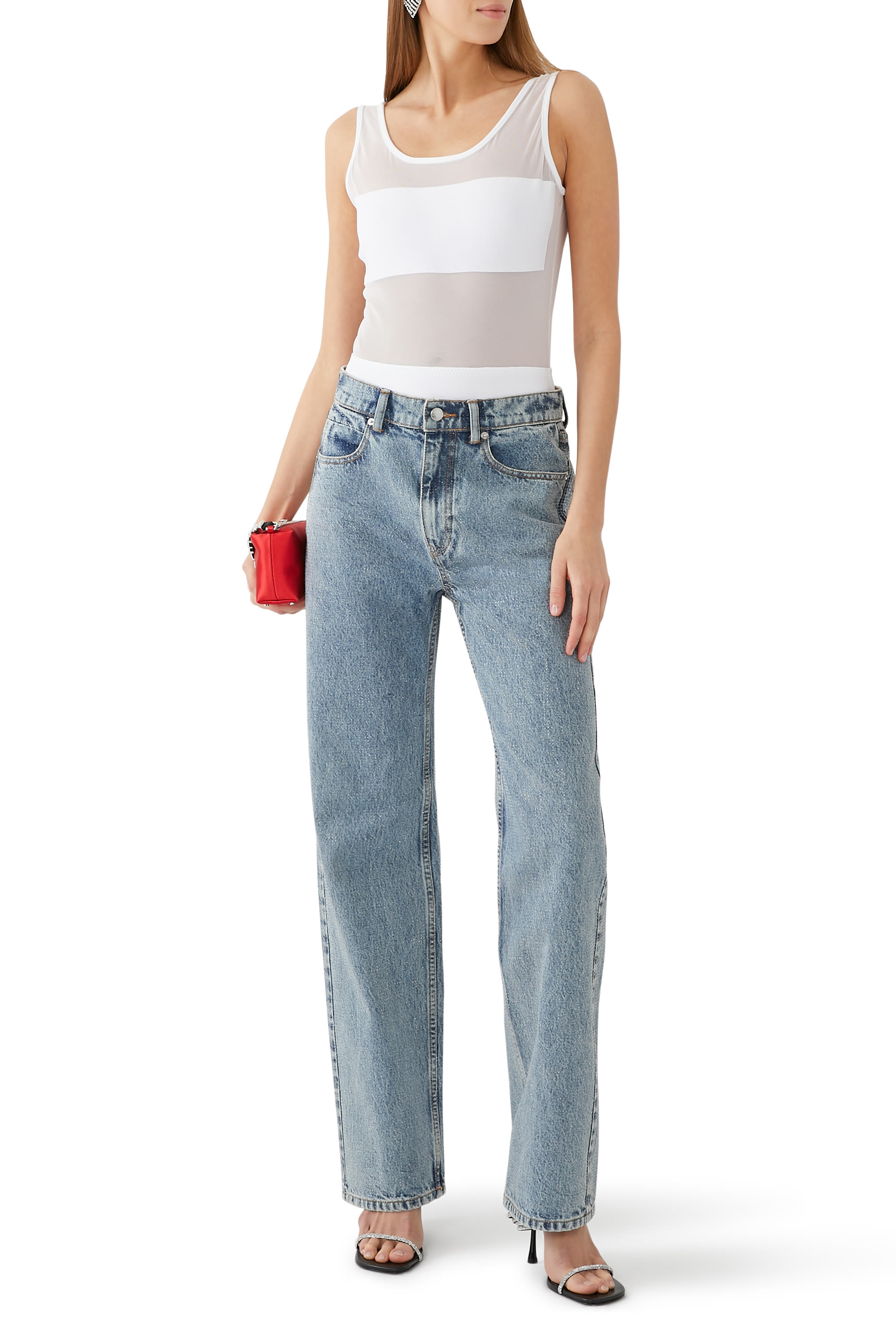 Straight Leg Denim Jeans