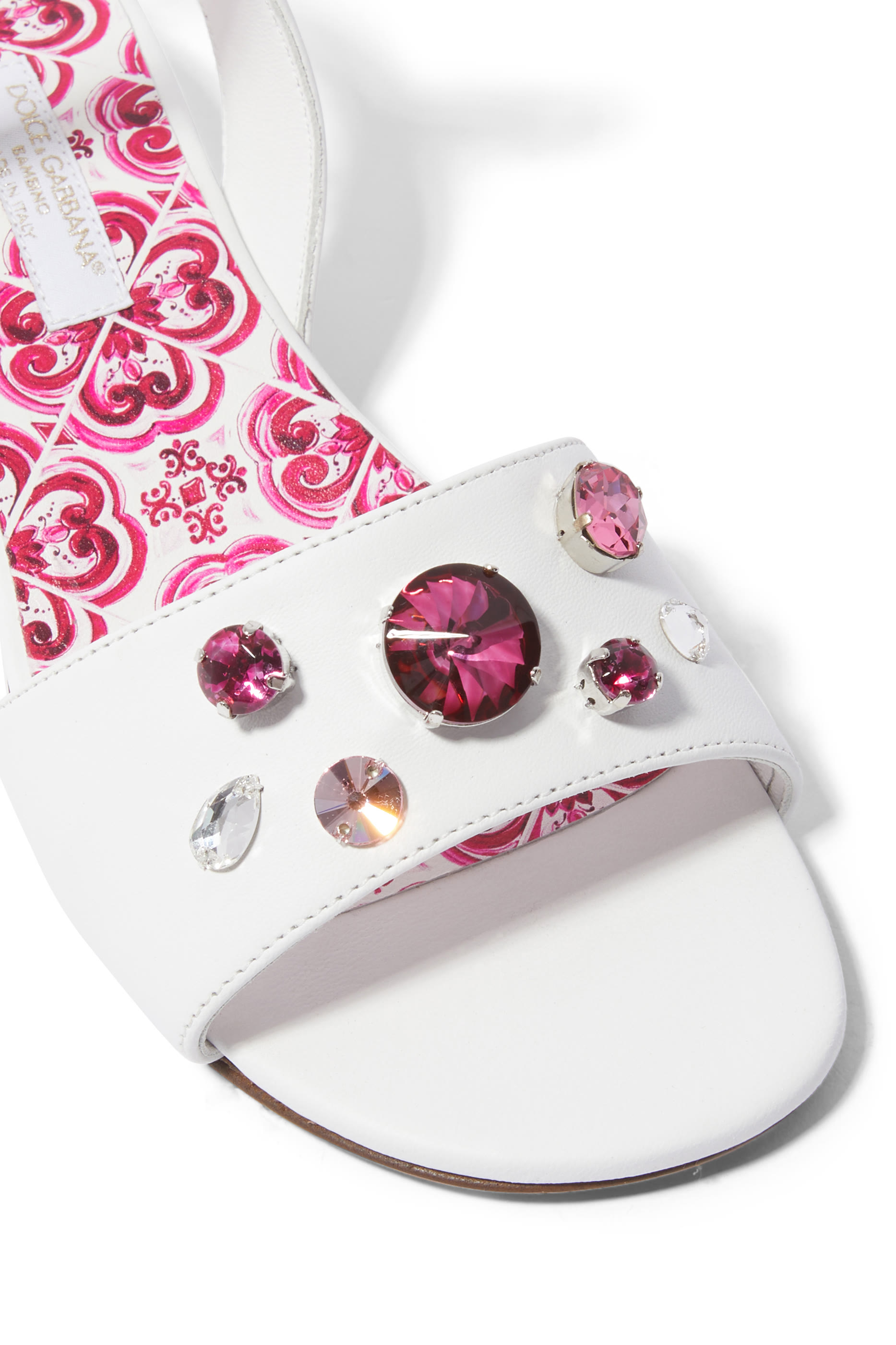 Kids Nappa Leather Jewel Sandals