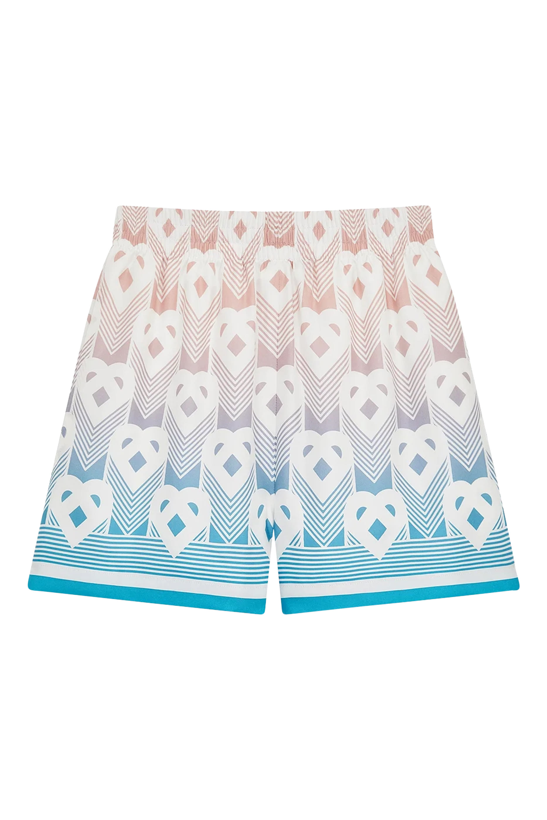 Gradient Heart Monogram Silk Shorts 