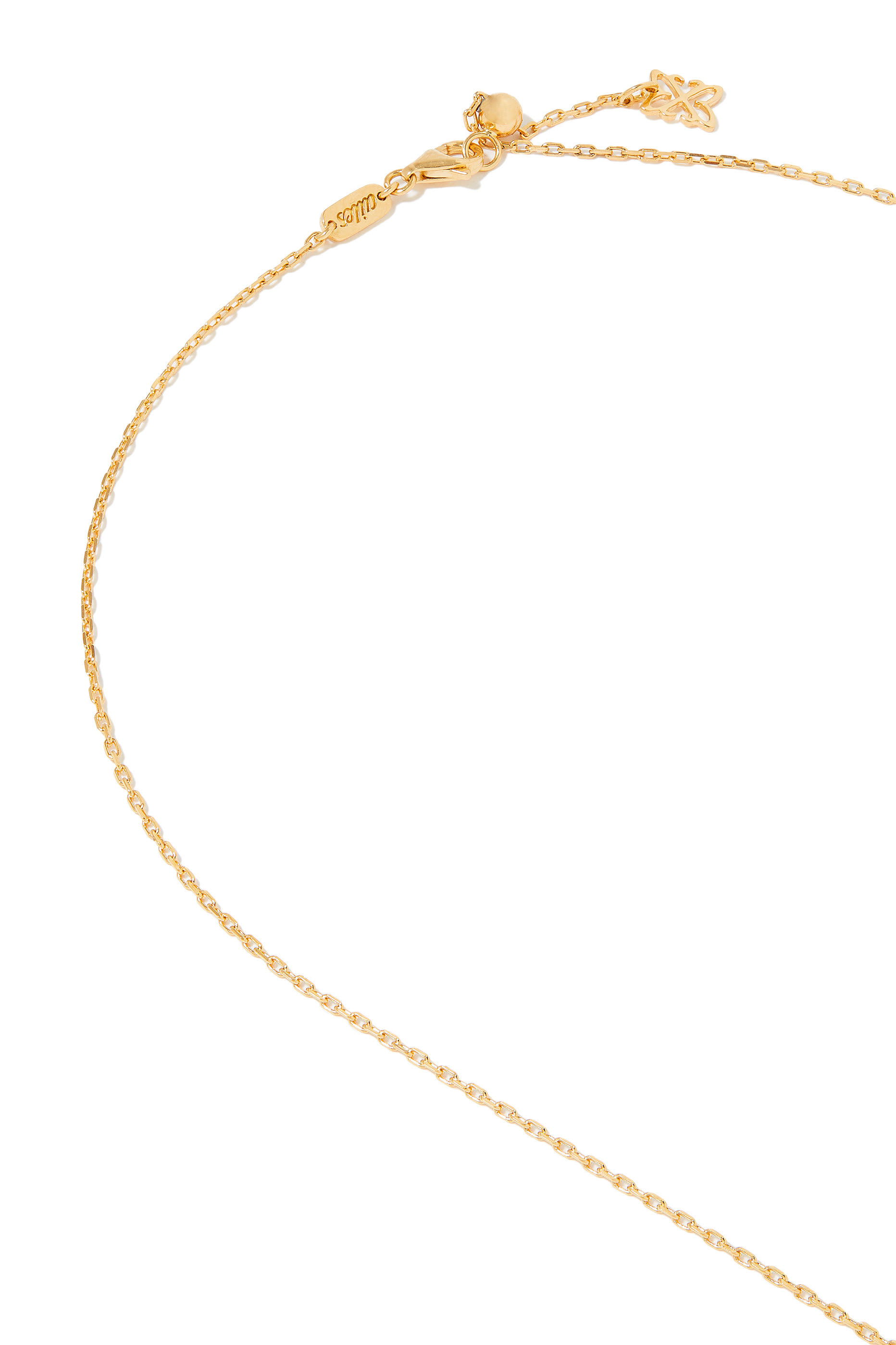 N Letter Pendant Necklace, 18k Yellow Gold with Diamonds & Enamel