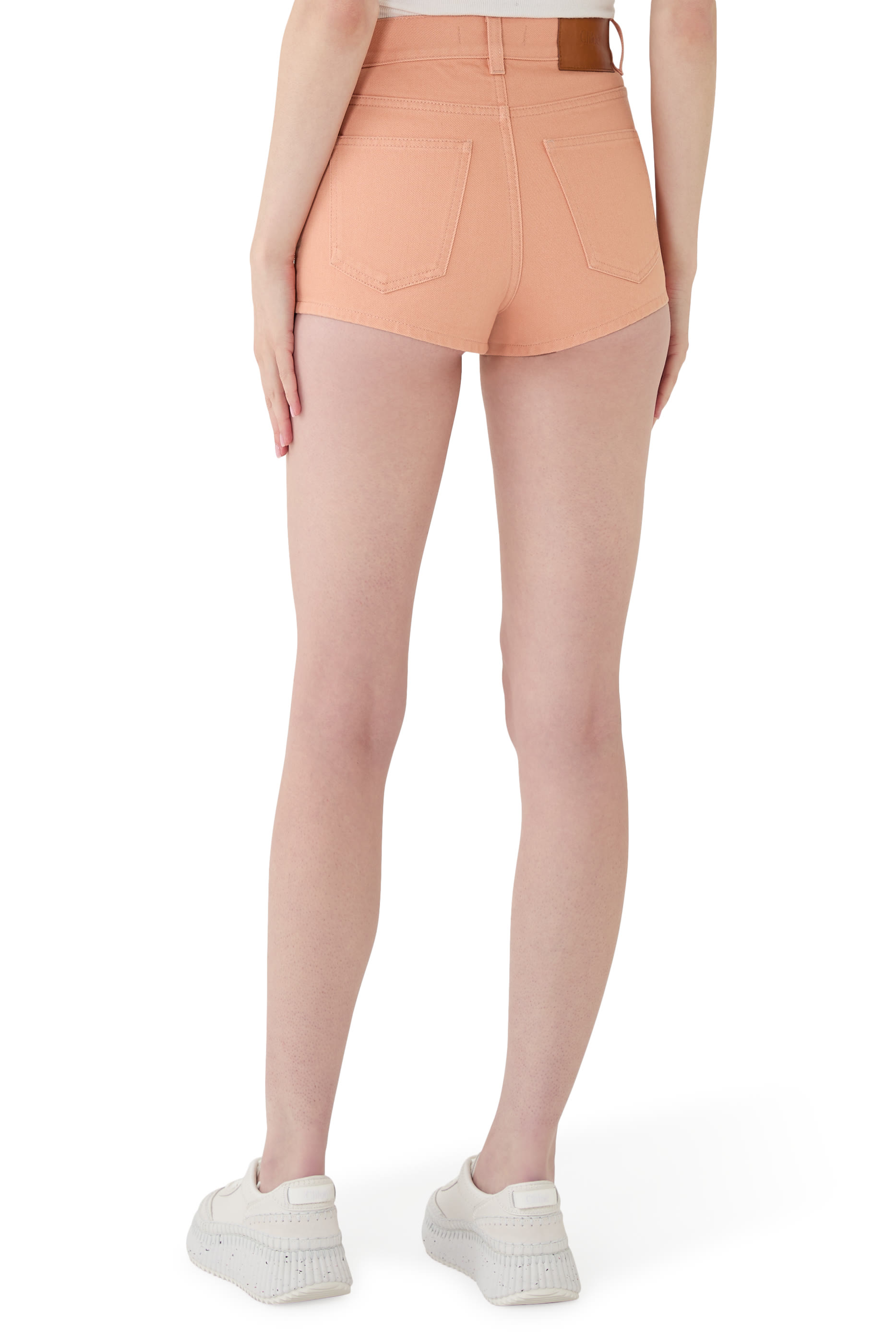 High-Rise Mini Shorts in Cotton Canvas