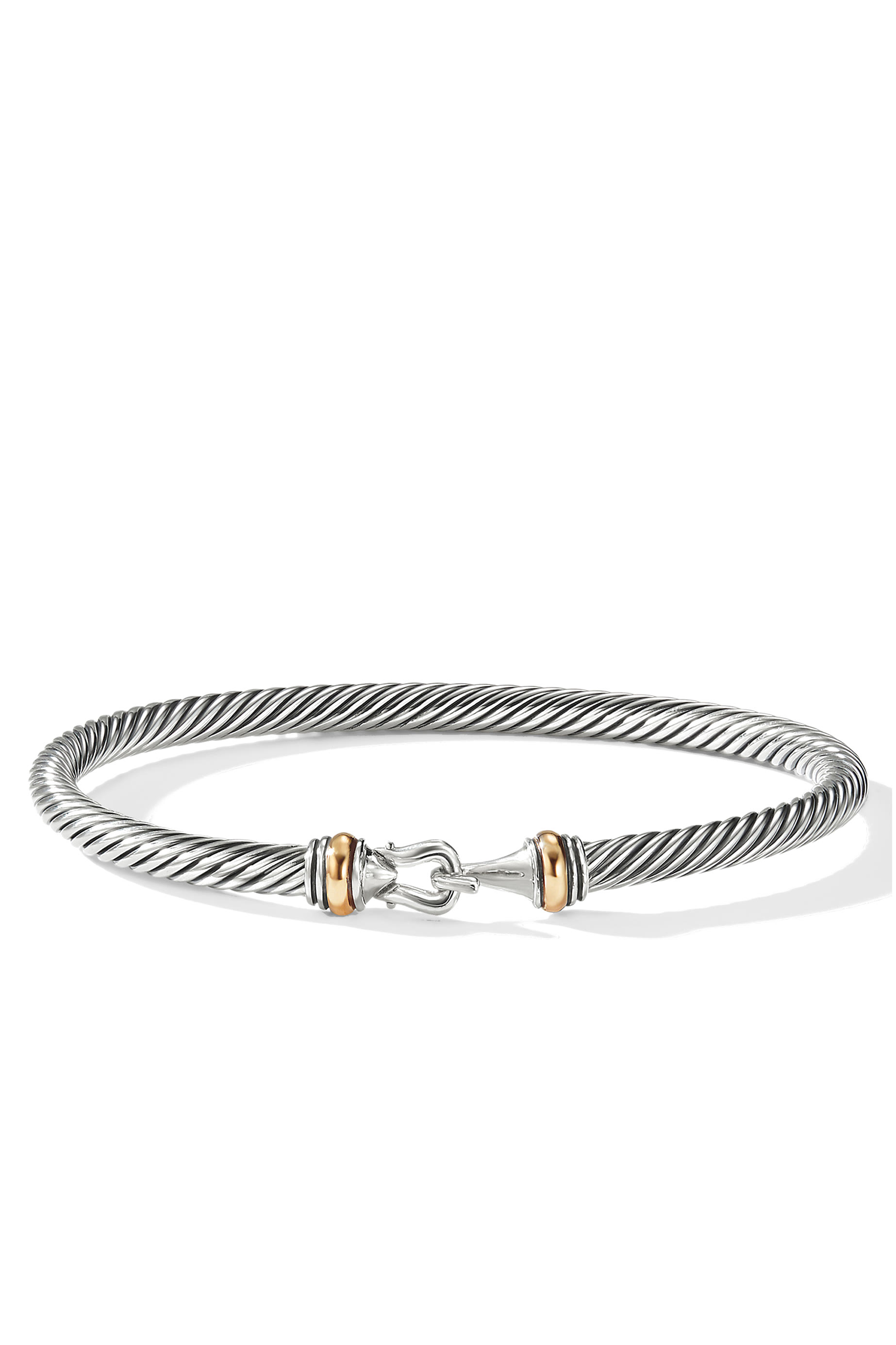 Buckle Twist Bracelet, Sterling SIlver & Yellow Gold