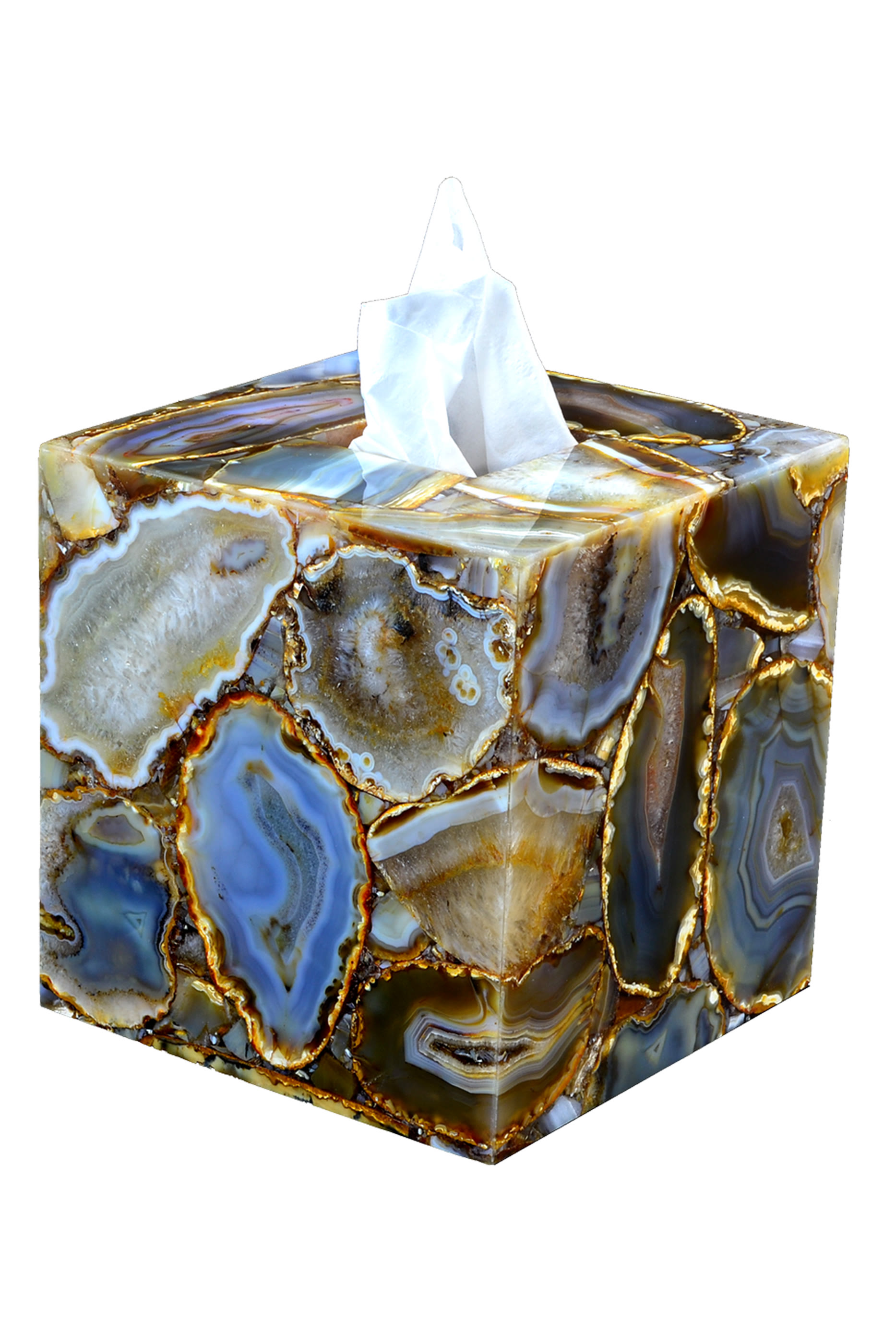 Semi Precious Agate Tissue Holder