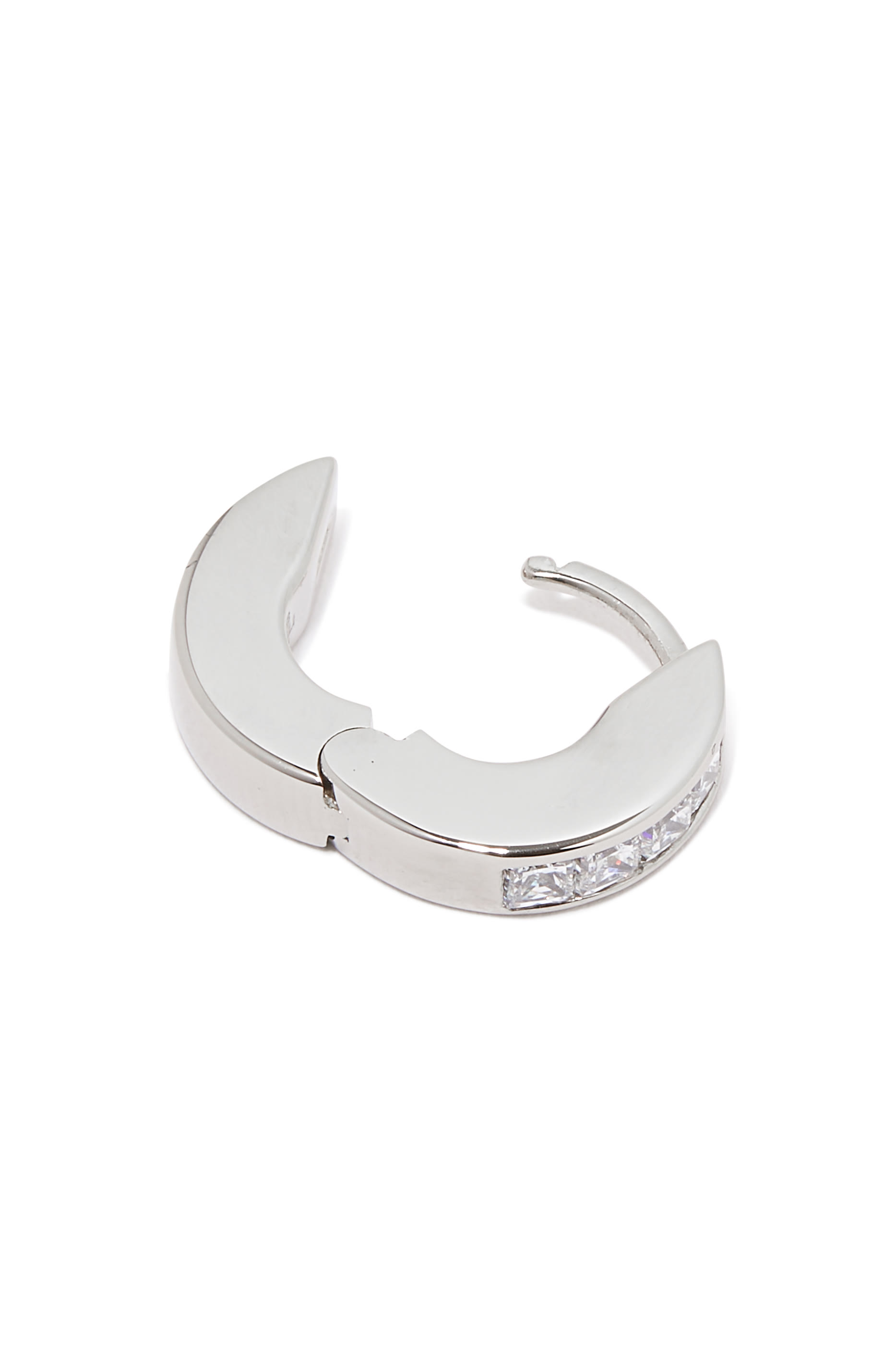 White Baguette Hoop Earrings