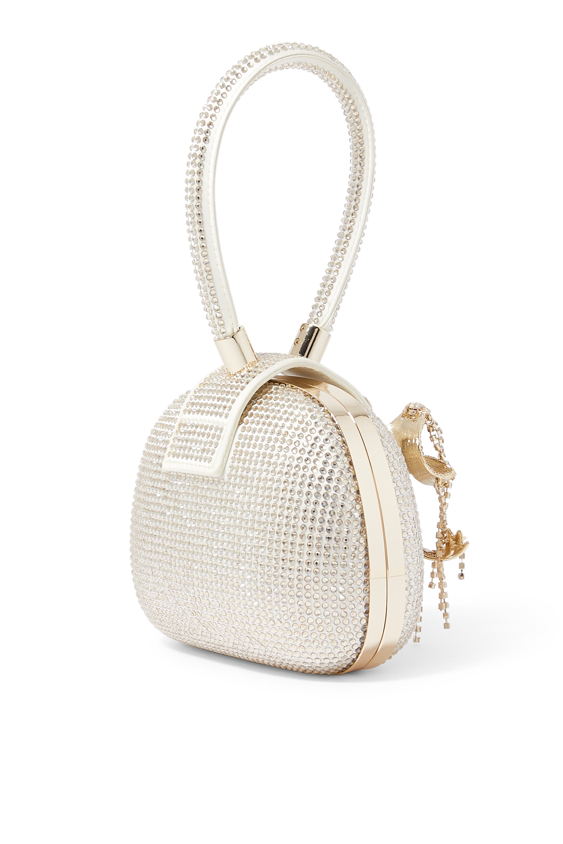 Rhinestone Top Handle Clutch Bag