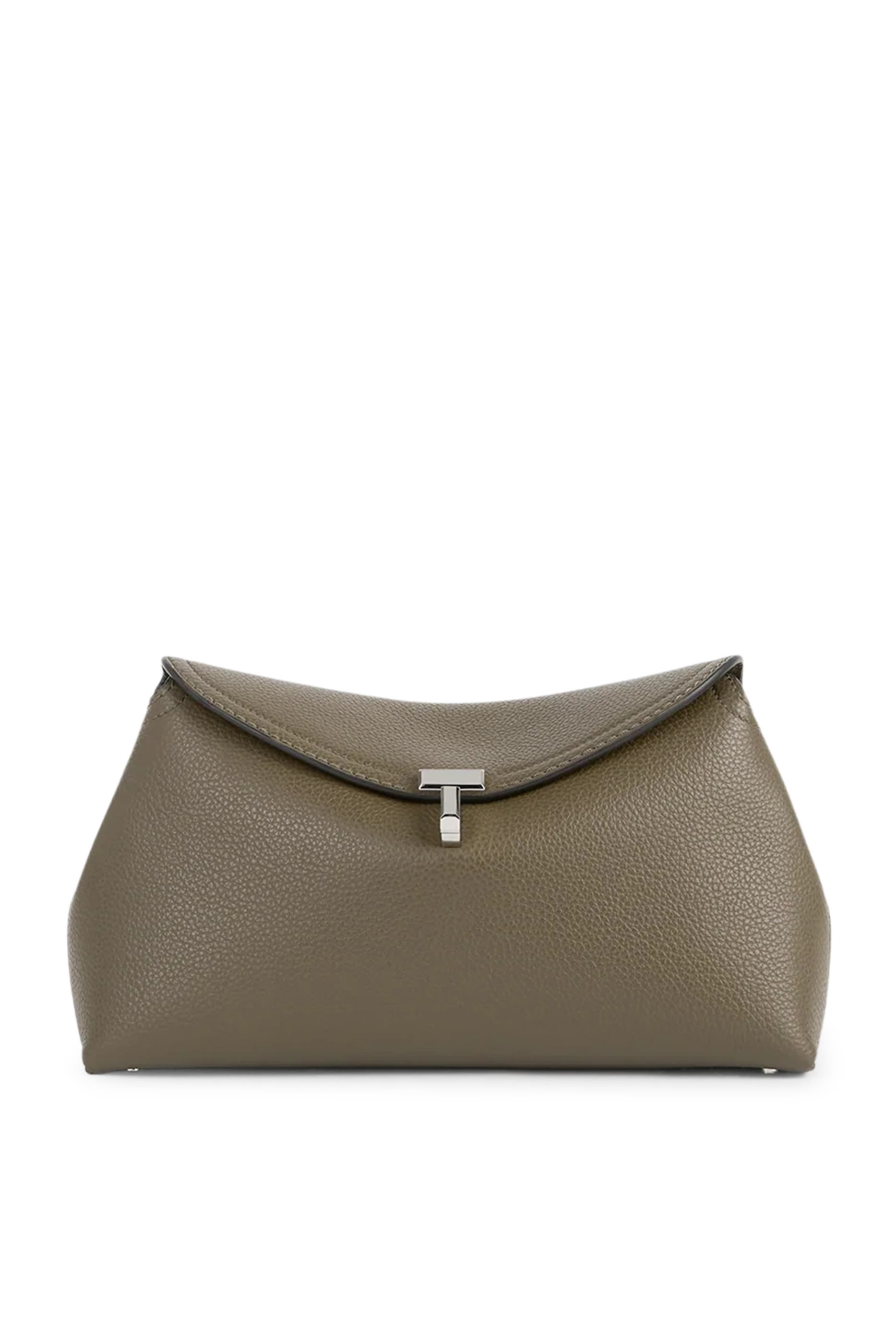 T-Lock Leather Clutch Bag