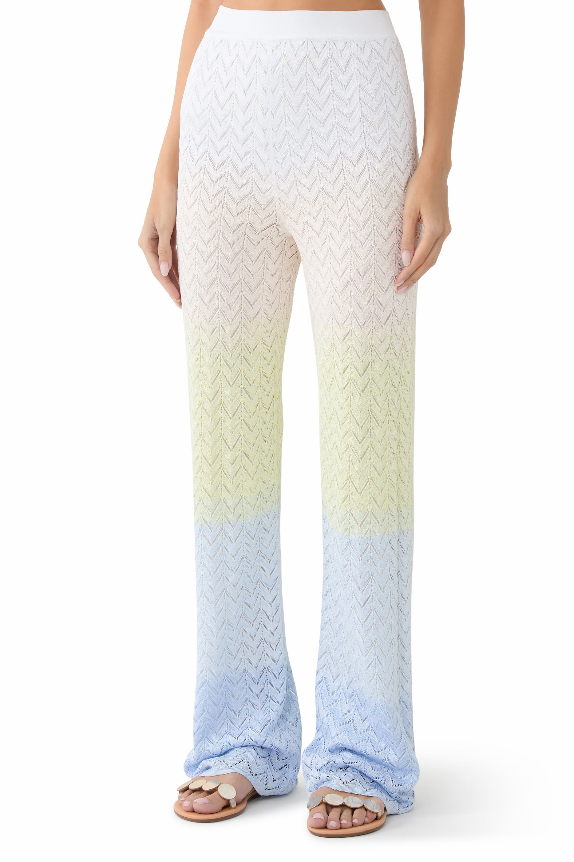 Chevron Lace Degrade' Wide Leg Pants