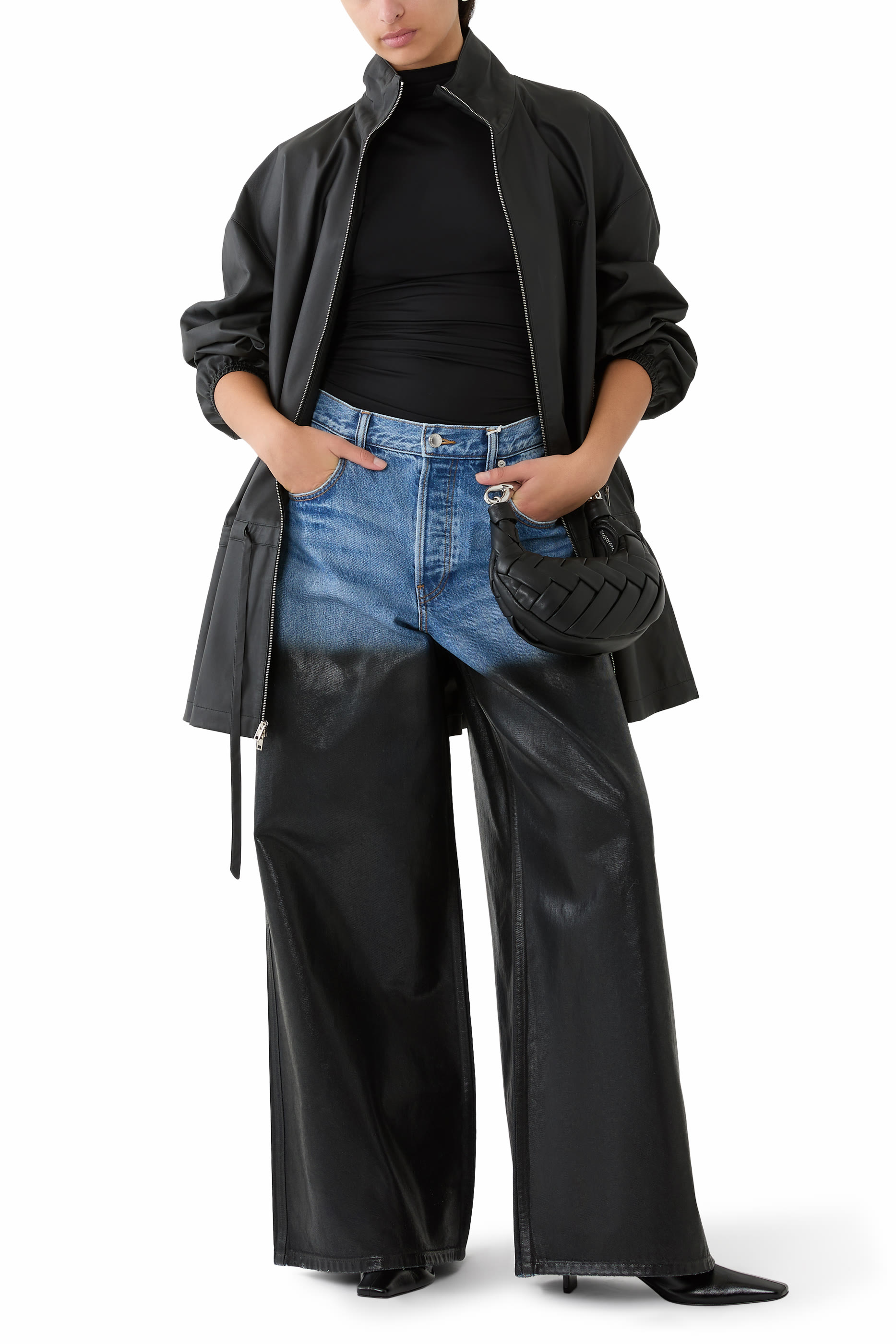 Surge Coated Wide-Leg Jeans