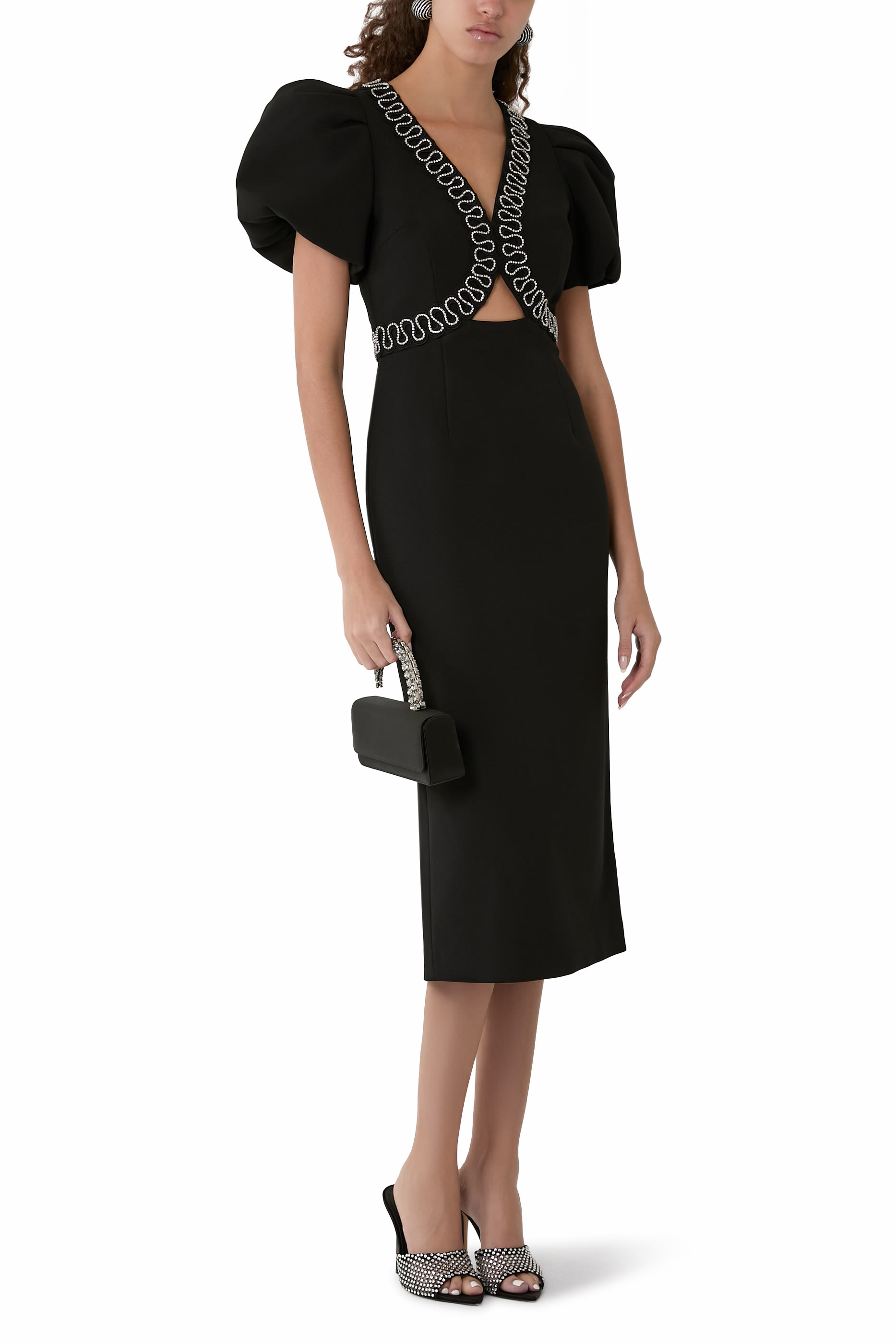 Nyx Puff Sleeve Midi Dress