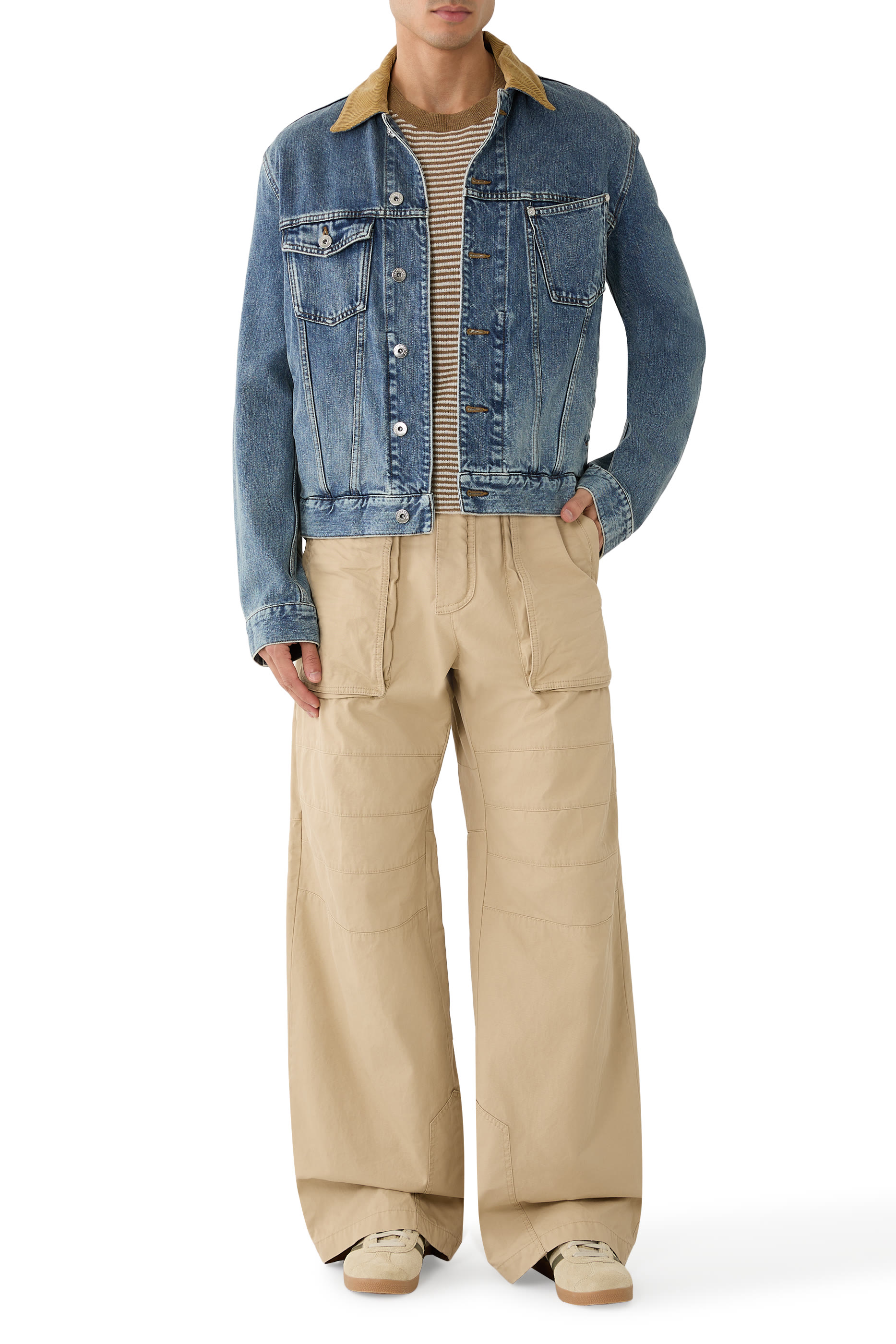 Panelled Wide-Leg Trousers