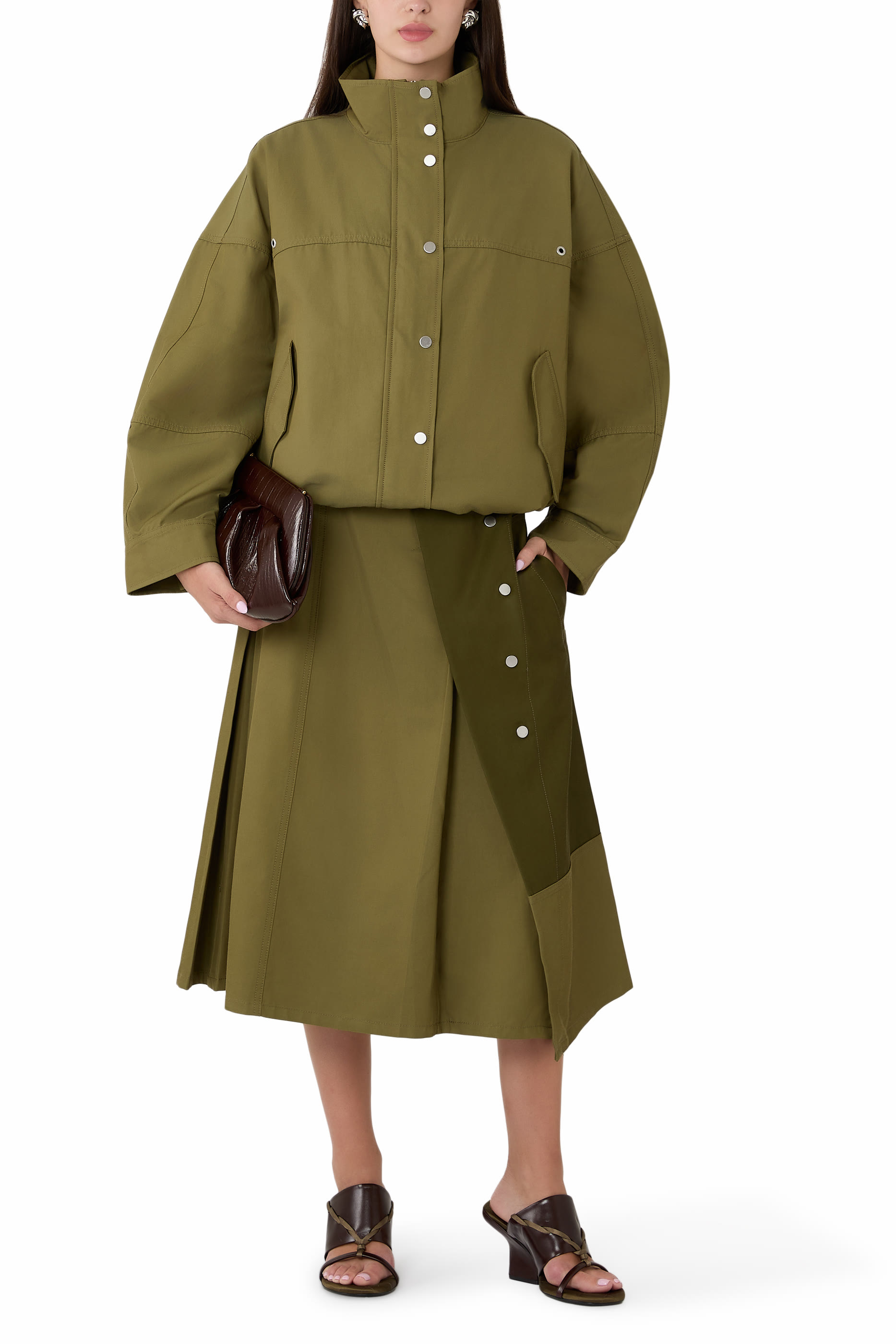 Belted Wrap Utility Skirt
