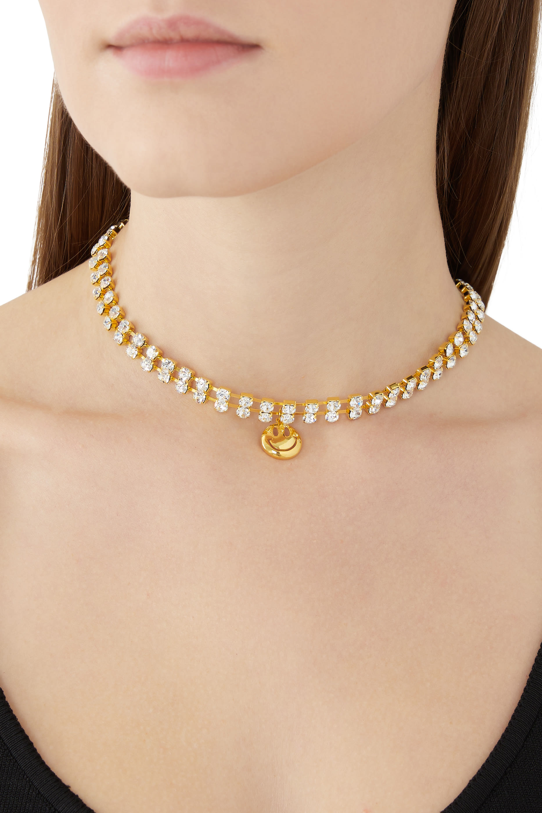 Sussudio Mini Choker, 24k Gold-Plated Brass & Swarovski Crystals