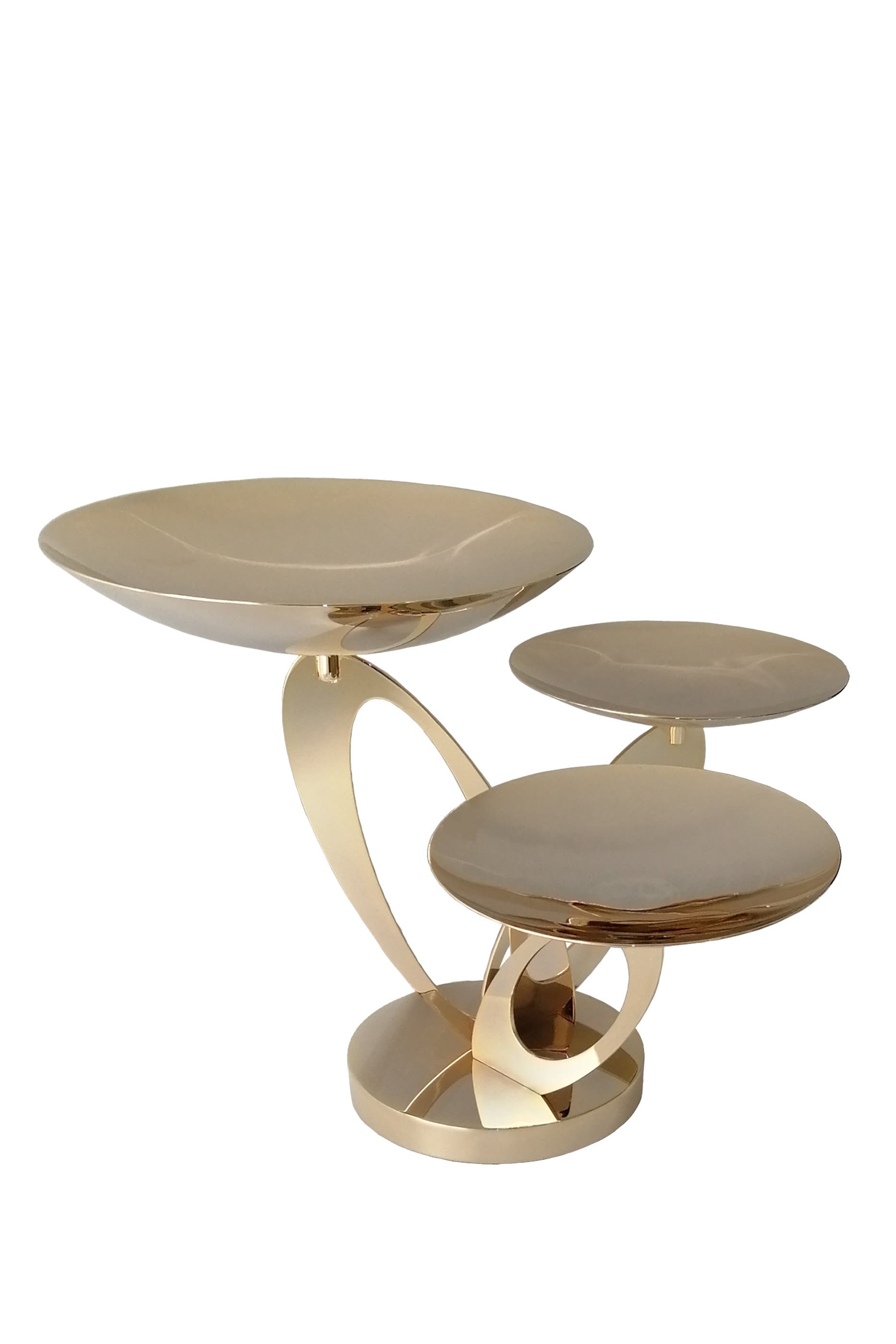 Gold-Plated Rotating Stand With 3 Plates