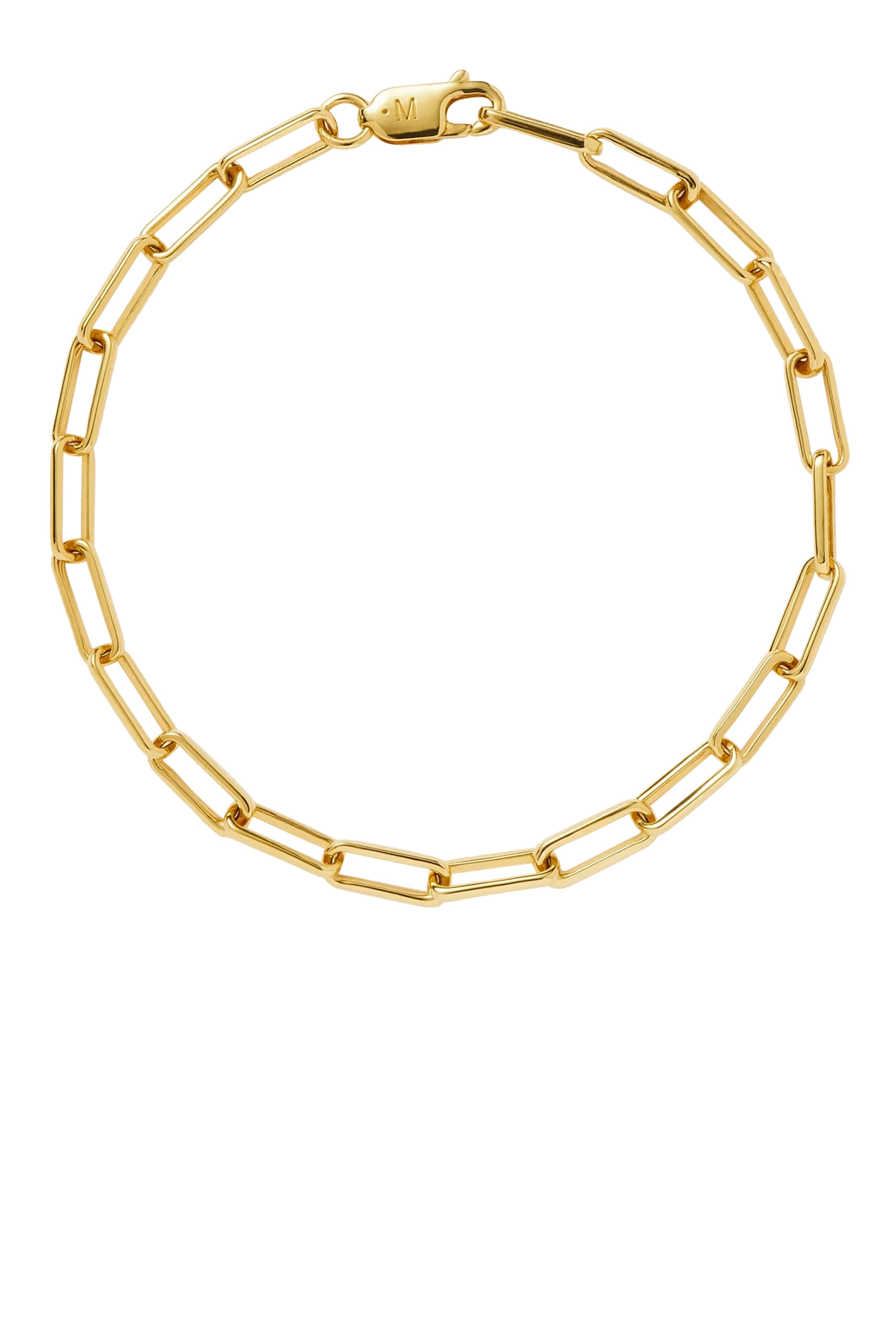 Classic Mini Paperclip Chain Bracelet, 18k Recycled Gold Plating on Brass