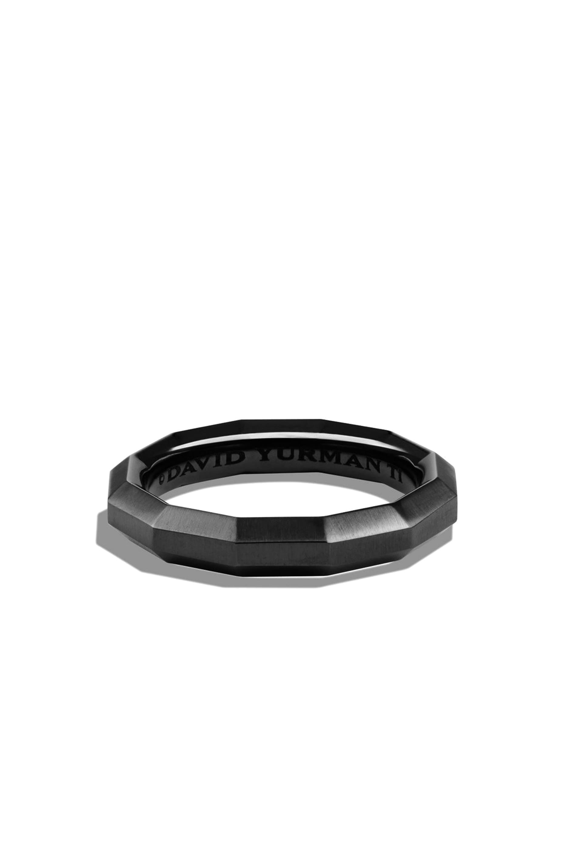 Faceted Narrow Titanium Band