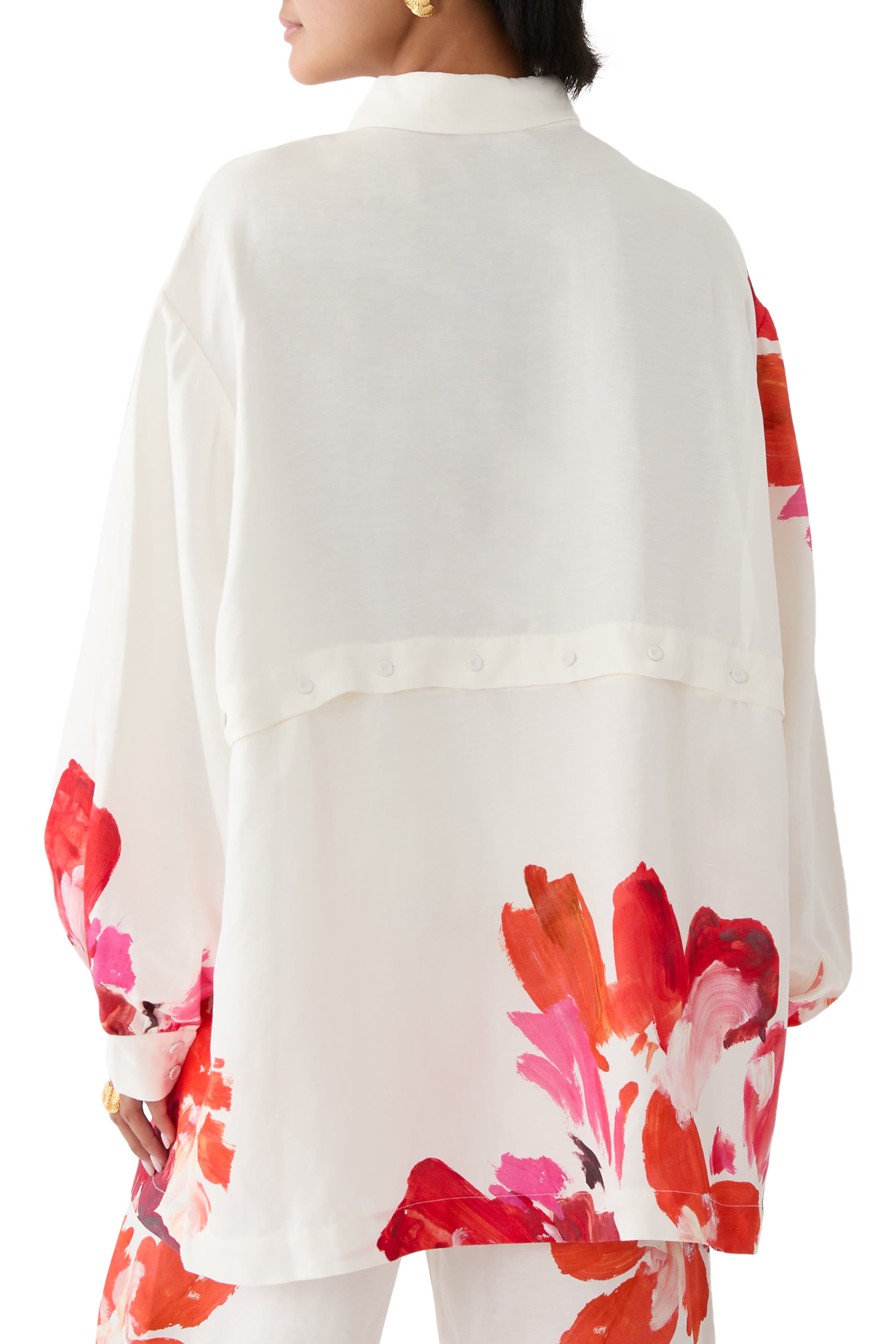 Linen Floral Print Shirt