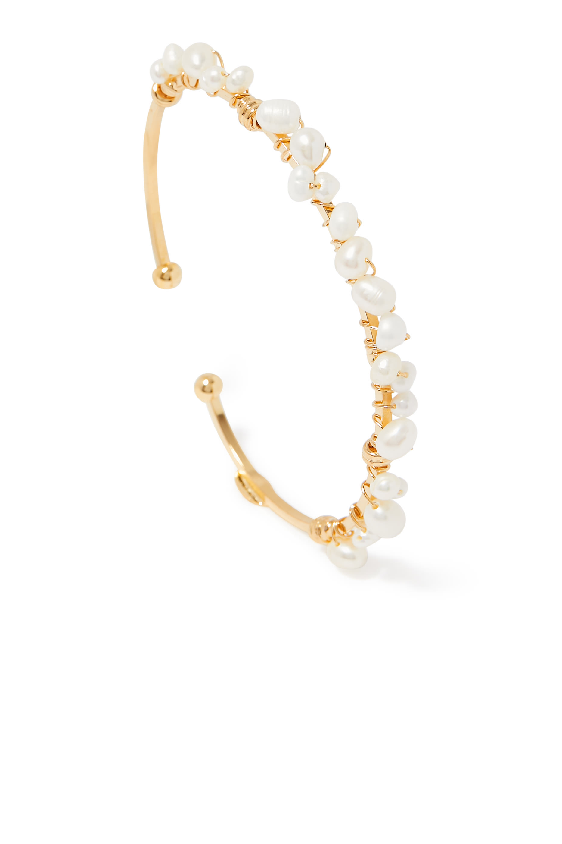 Calliope Bracelet, Gold-Plated Metal & Mother of Pearl