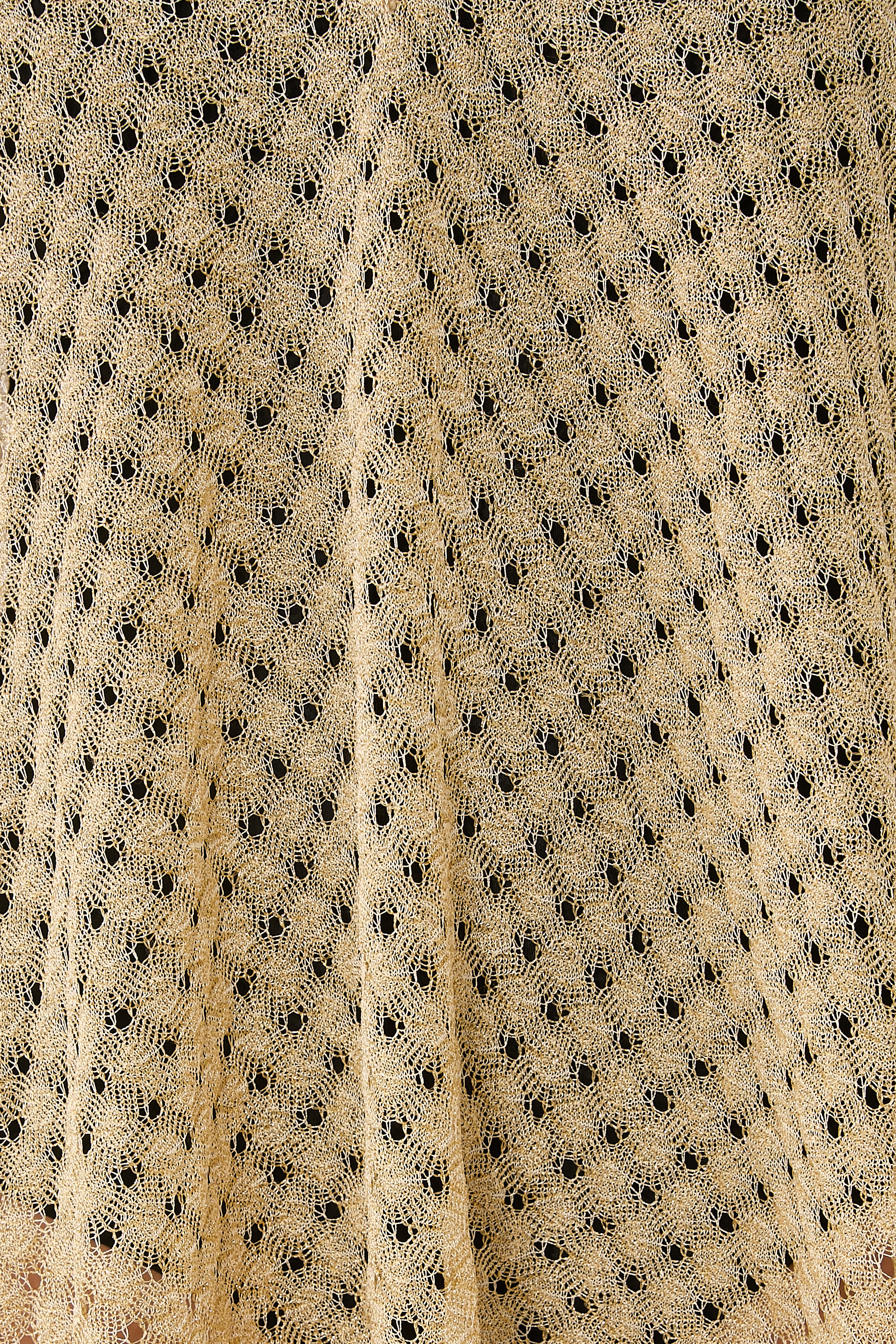 Short Caftan Cover-Up in Lamé Viscose with Raschel Workmanship