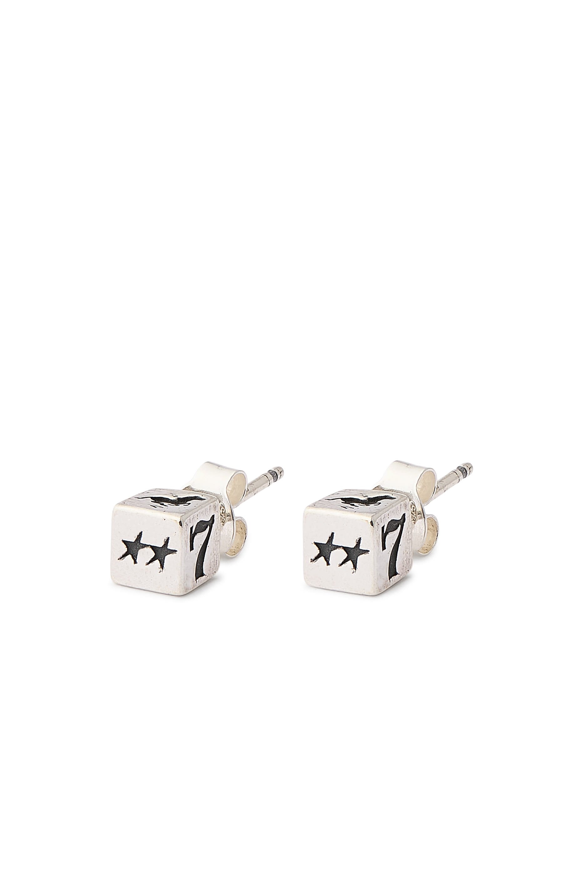 Dice Stud Earrings,  Sterling Silver
