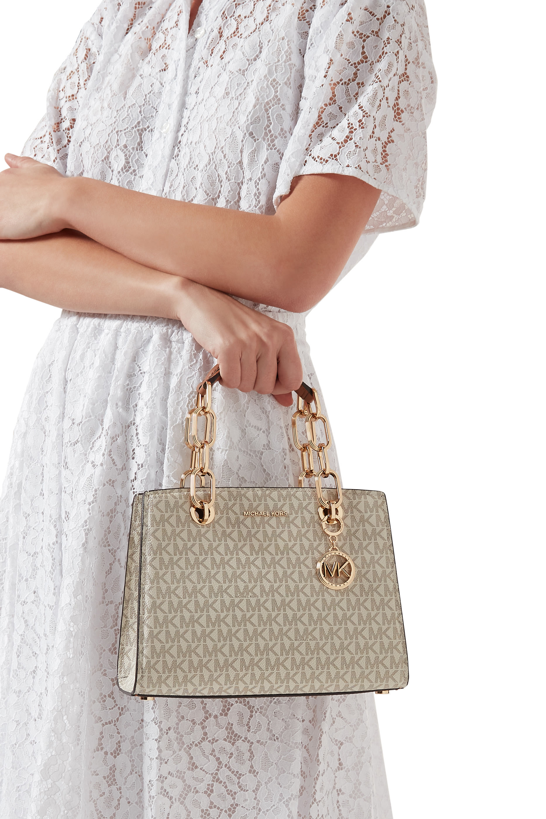 Cynthia Medium Signature Logo Satchel Bag