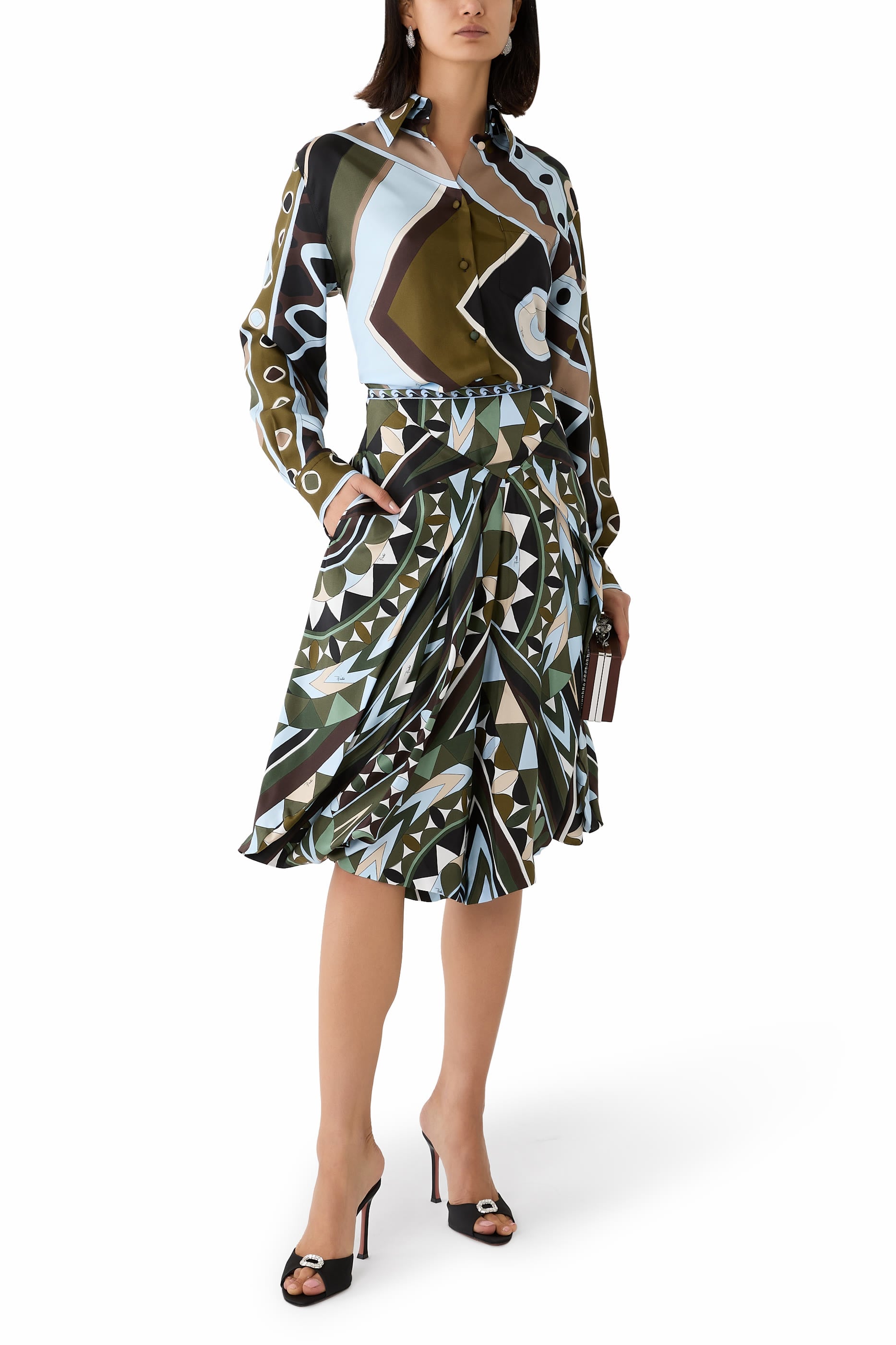 Manuba Print Wide Silk Pants 