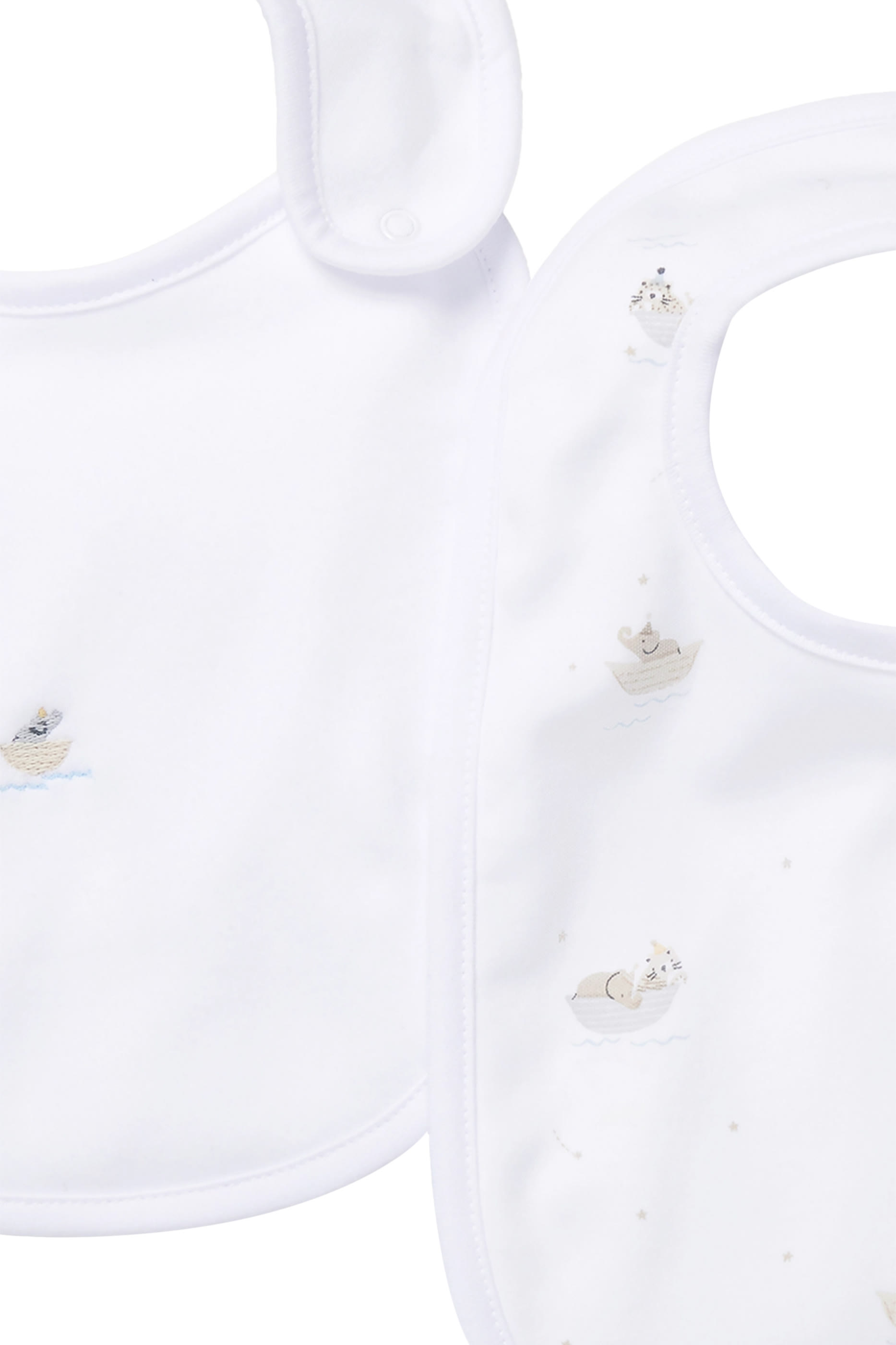 Baby Organic Cotton Hoppy Bunny Picot Trim Bibs &ndash; Set of 2