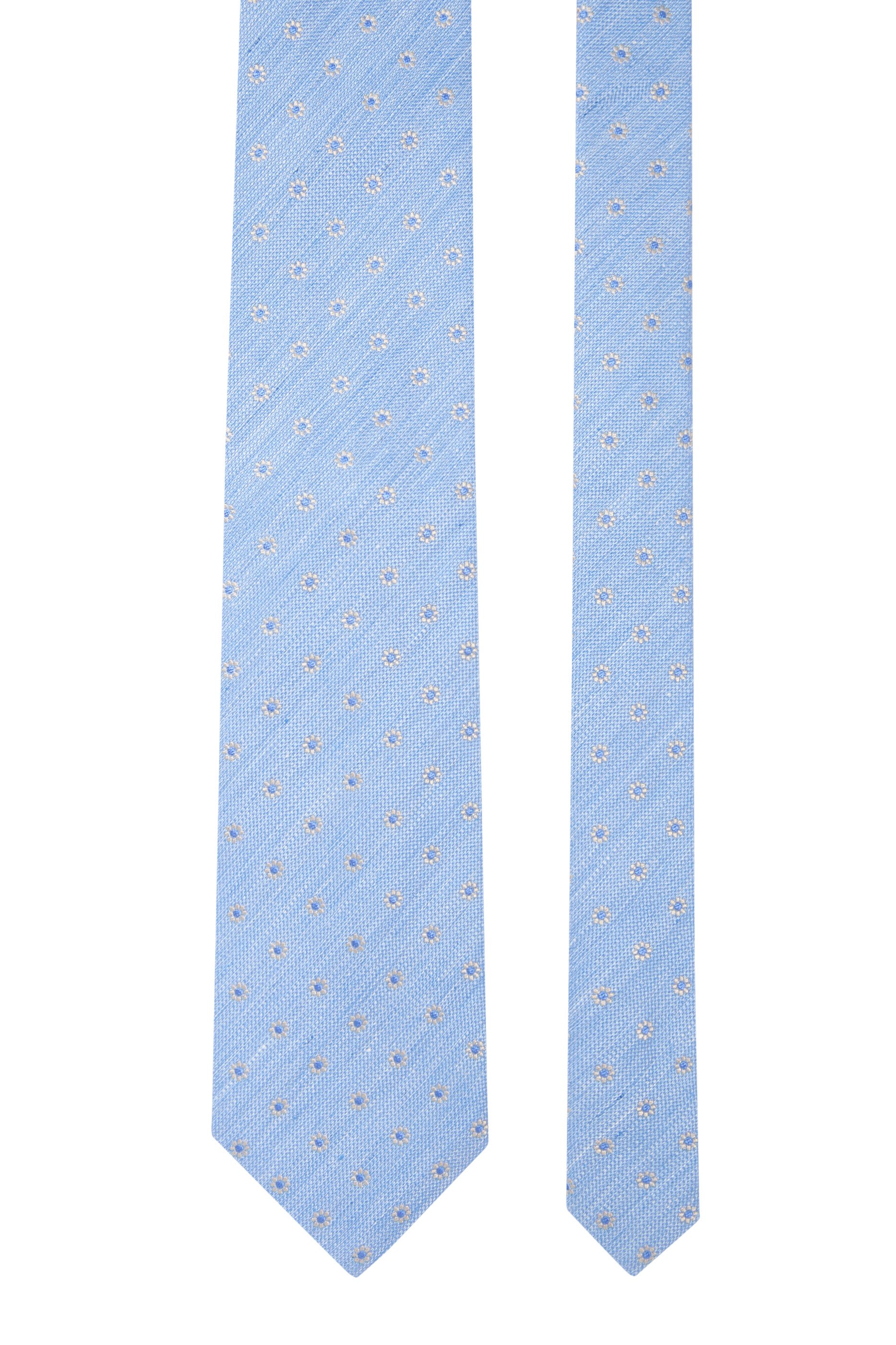 Floral Woven Linen Silk Tie