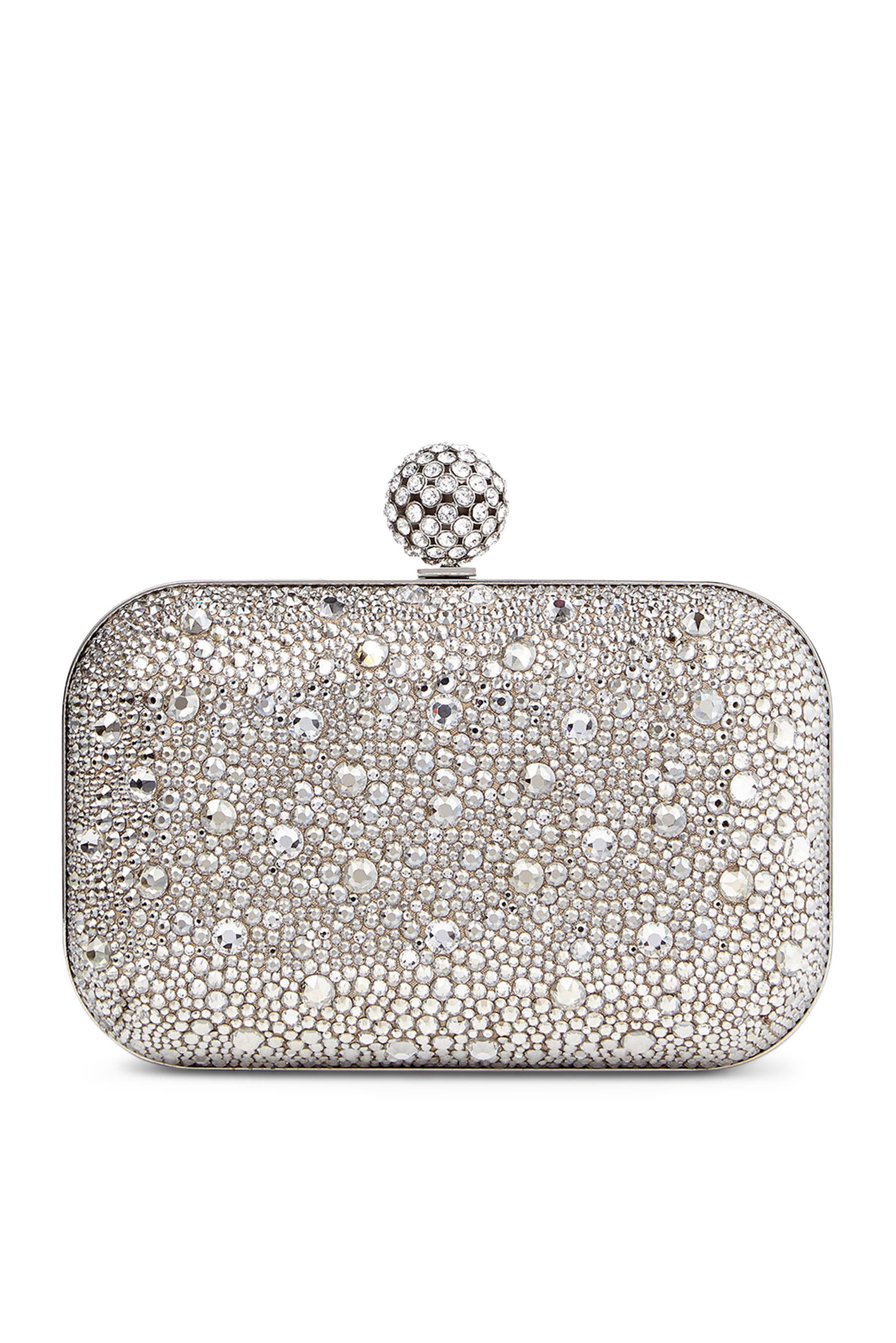 Cloud Shimmer Suede Clutch Bag
