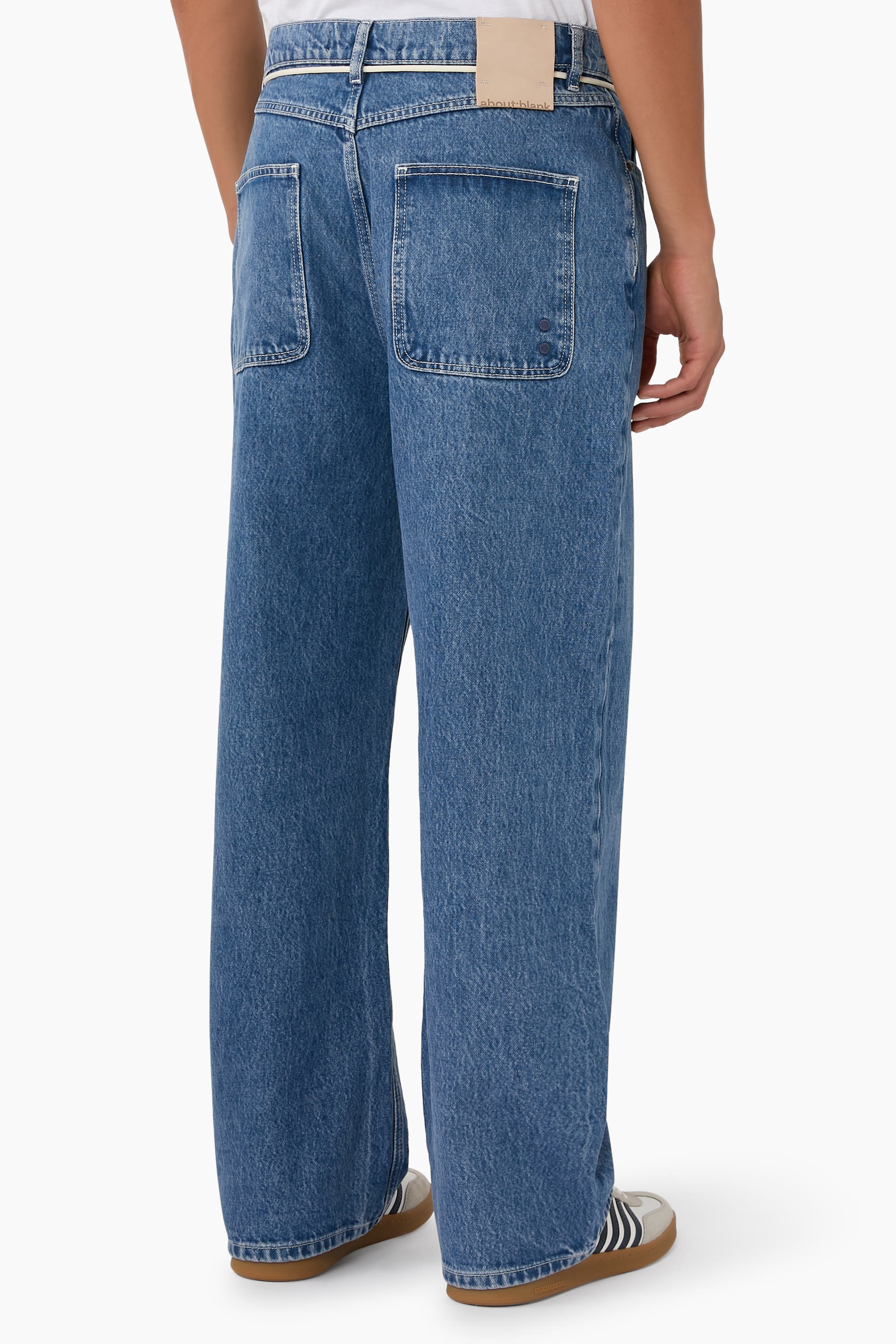 Denim Block Pants