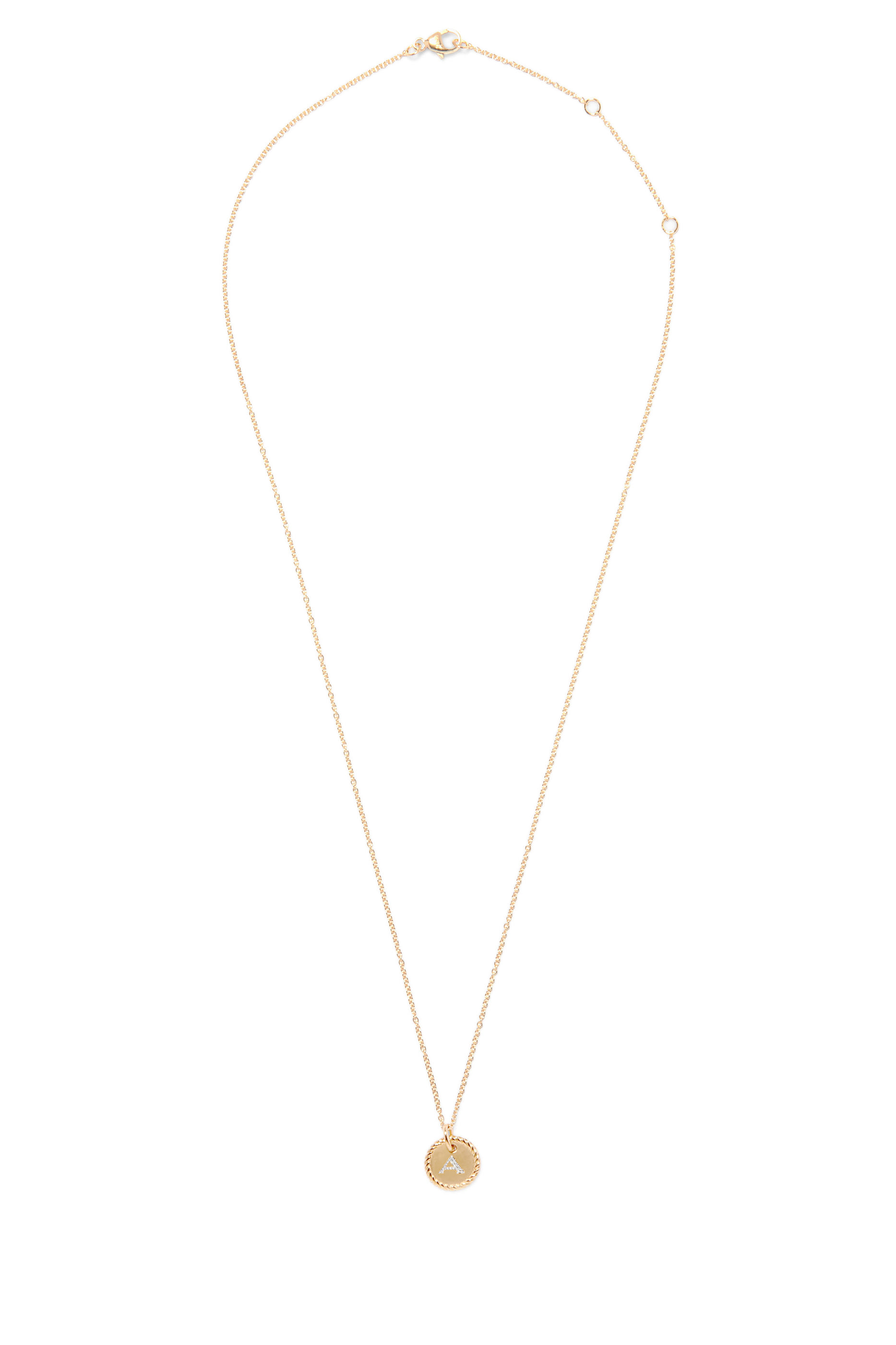 Initial Charm Necklace with Diamonds