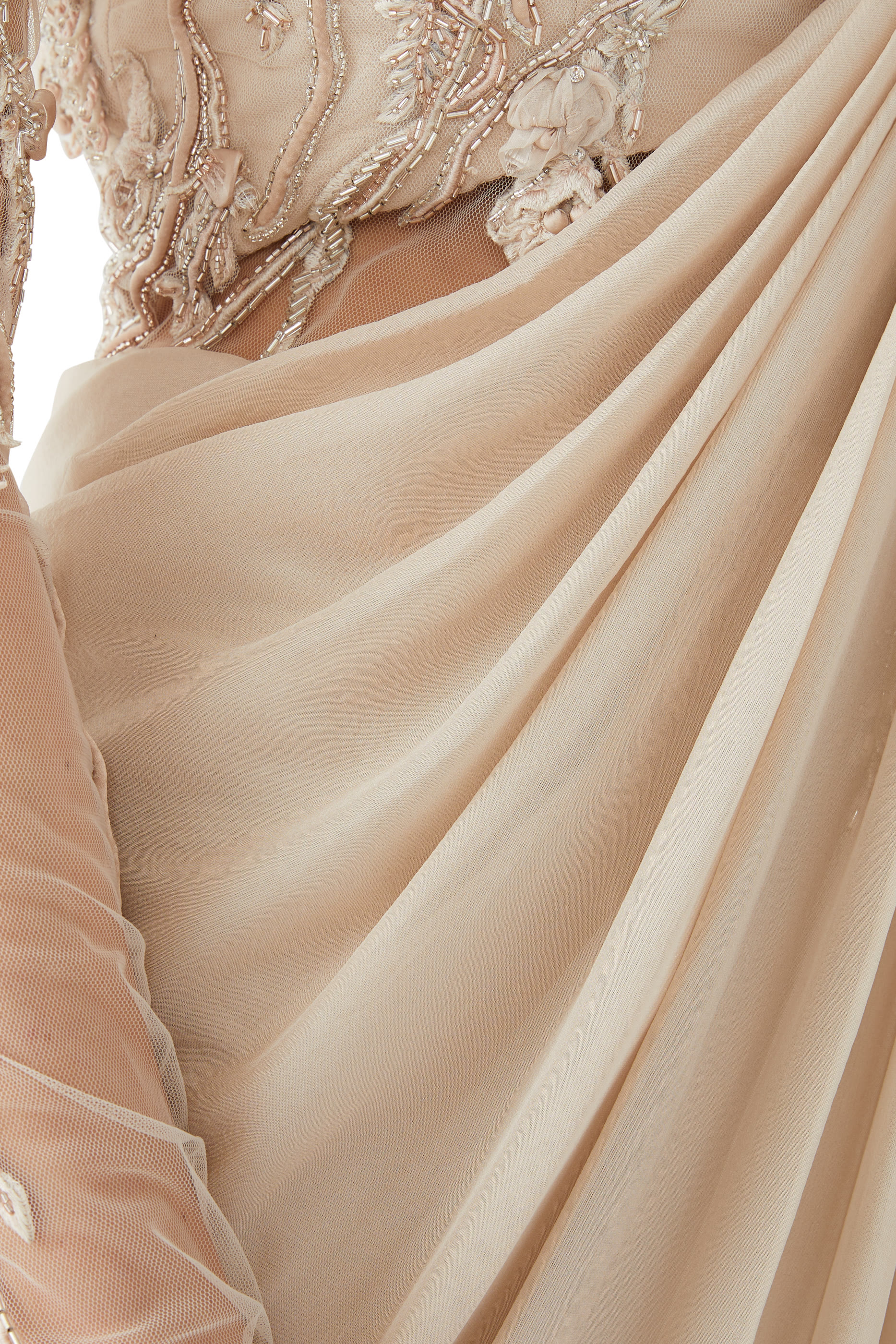 One Long Sleeves Saree Gown