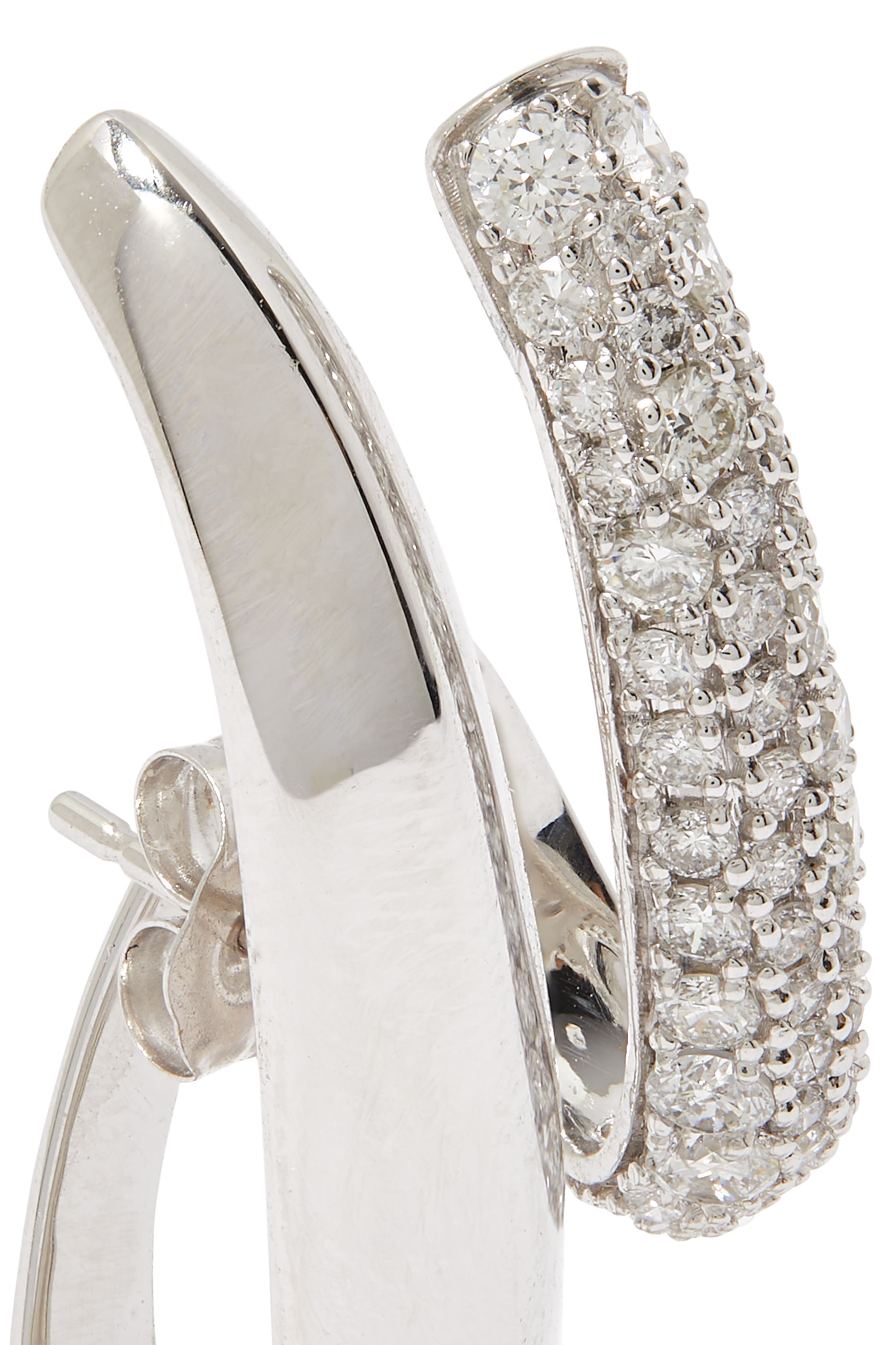 Magnetique Nano Single Earring, 14k White Gold with Diamonds