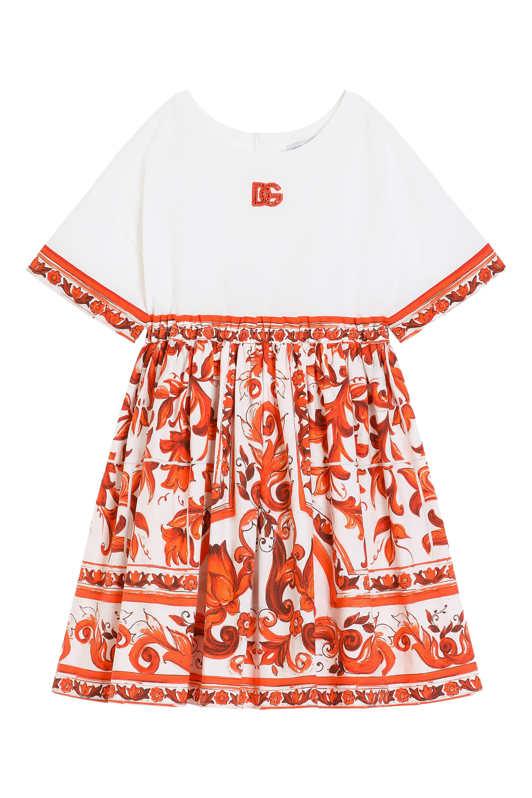 Kids Majolica-Print Dress