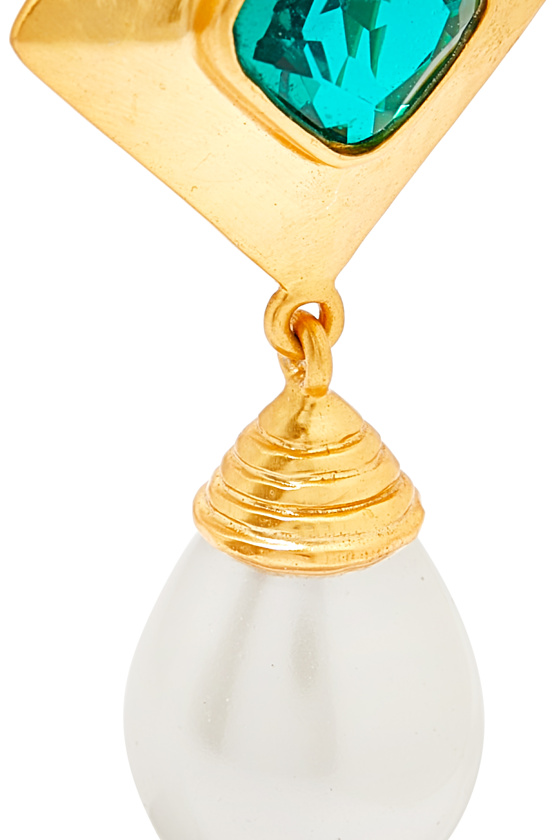 Abby Pacifique Earrings, 24k Gold Micron Plated Brass & Pearl Drop