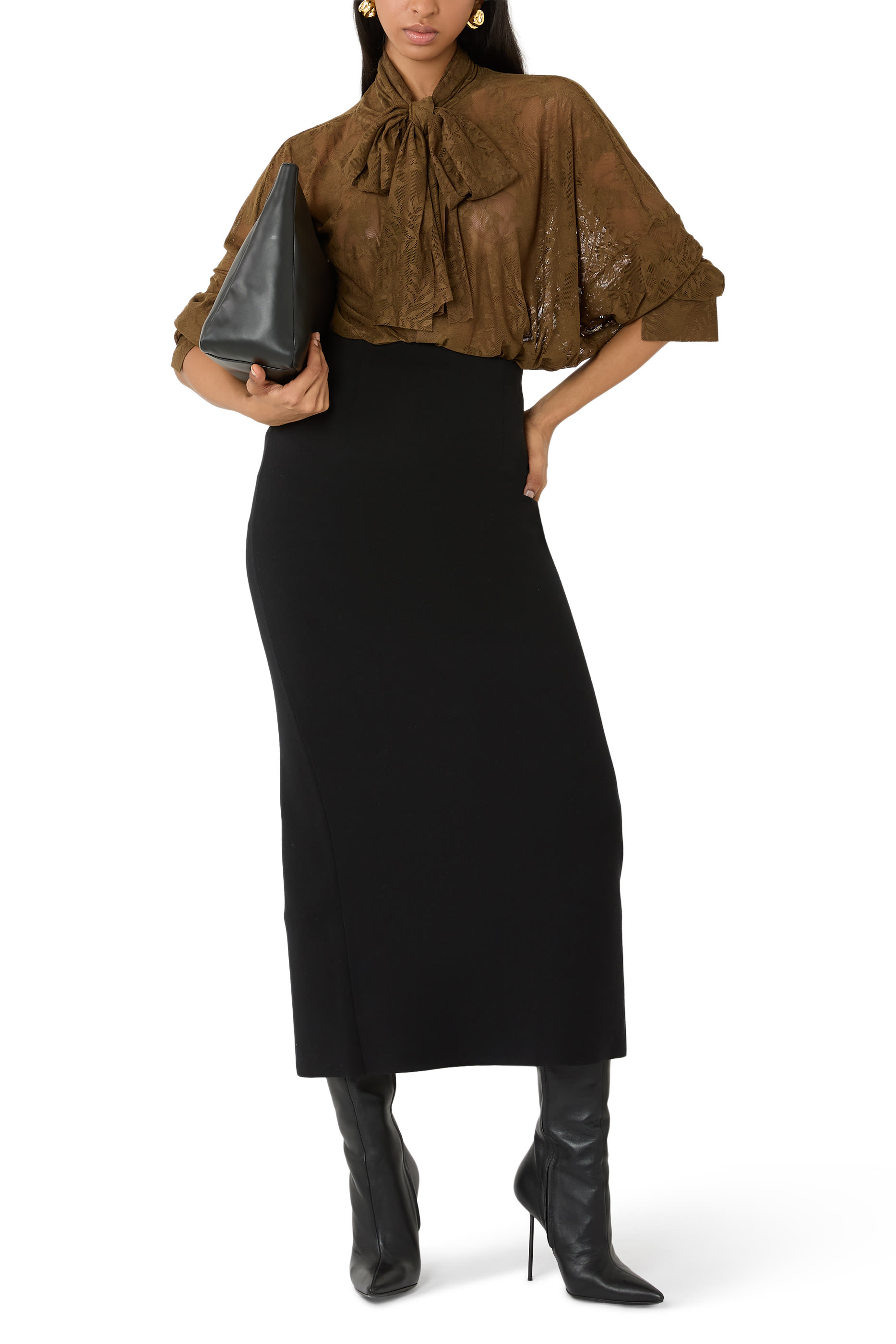  Super Oversized BF NK Shirt Bodysuit with Bow