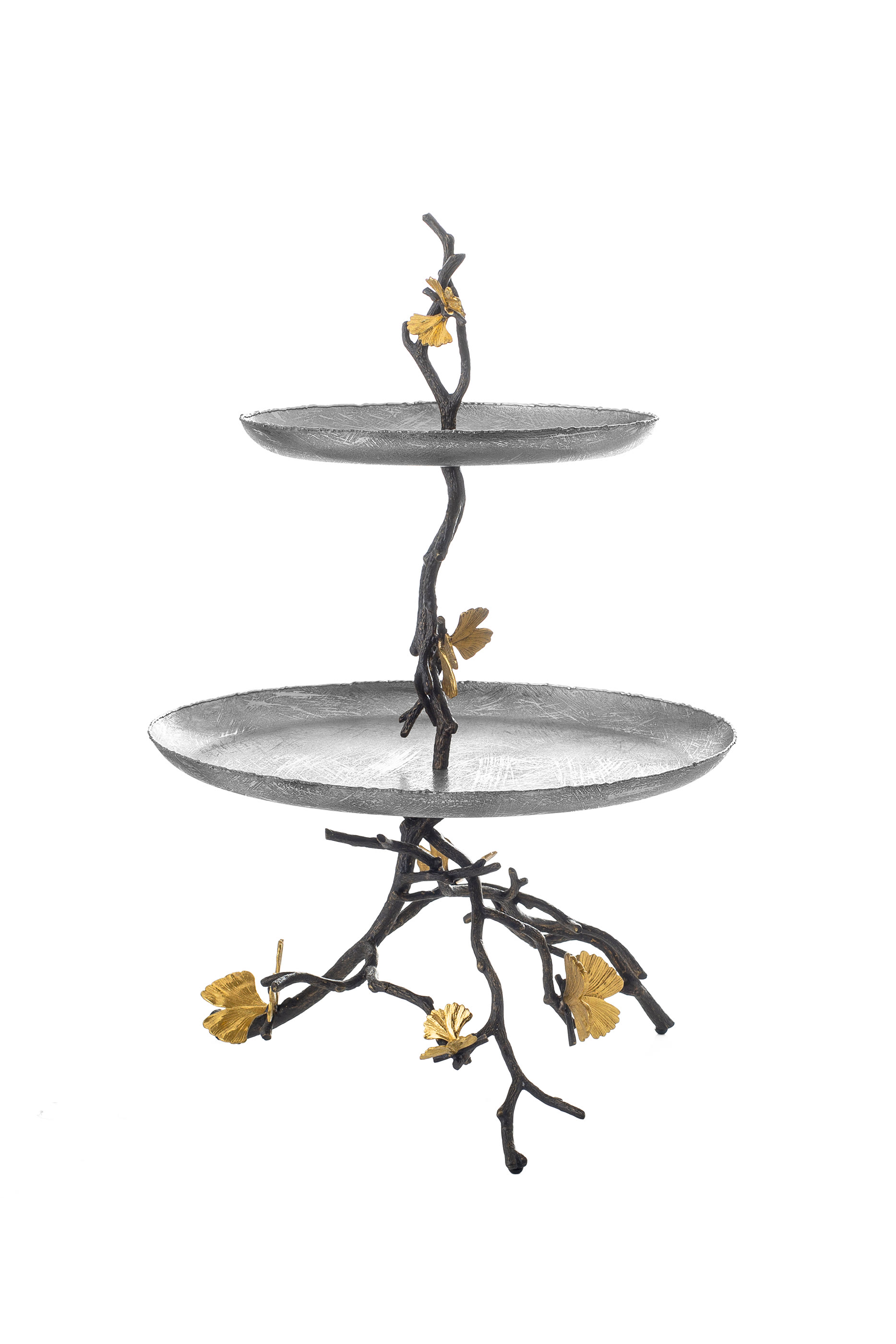 Butterfly Ginkgo Two Tier Etagere
