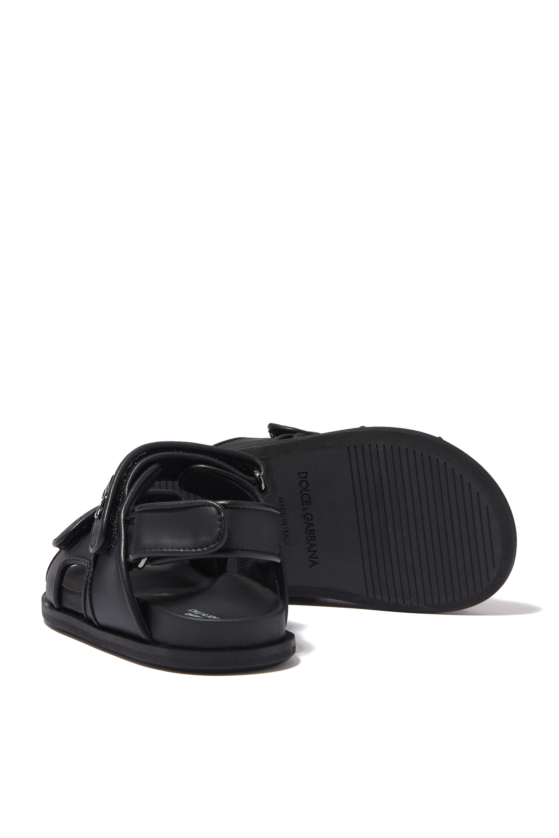 Kids Logo Calfskin Leather Sandals