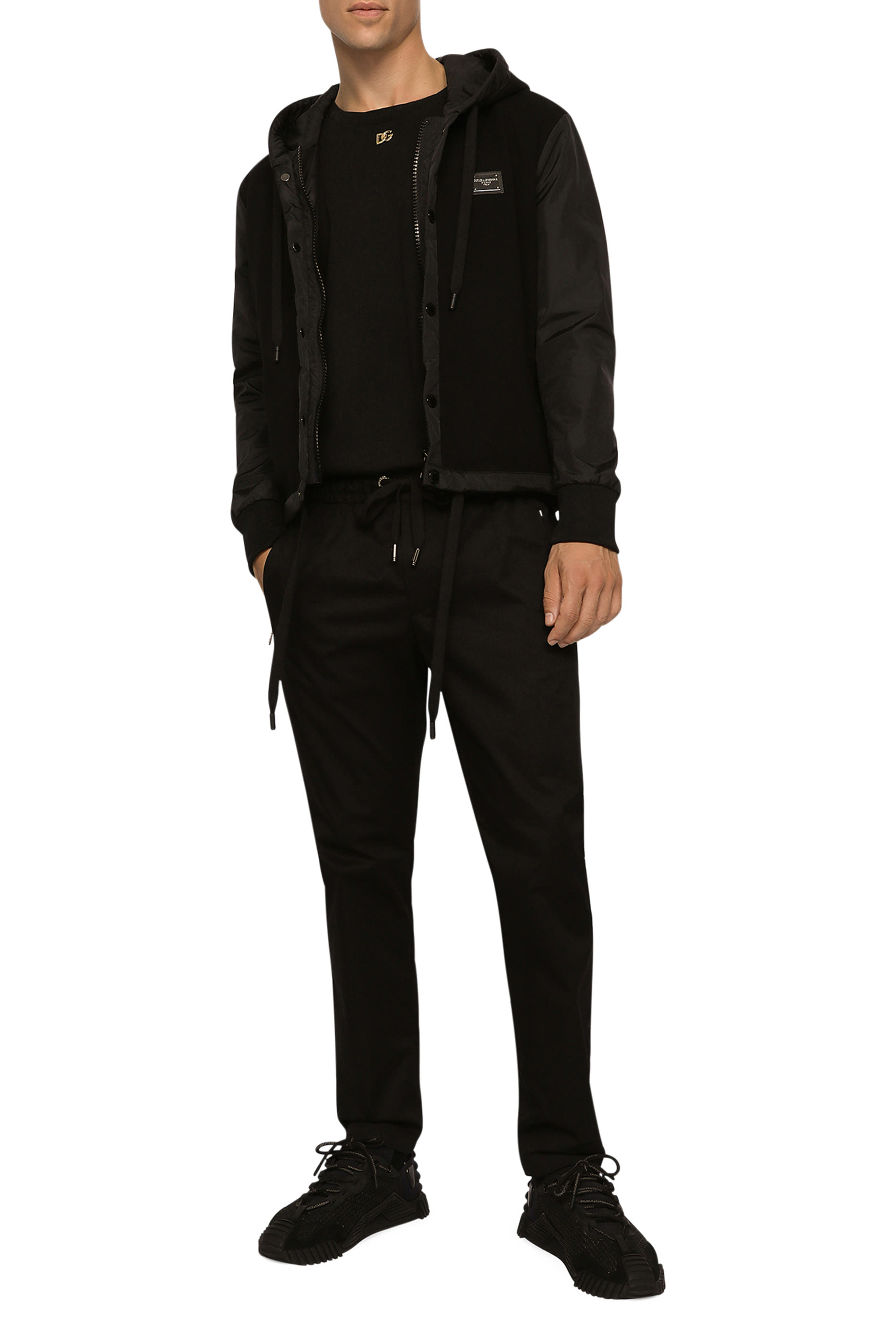 Logo Tag Stretch Cotton Jogging Pants