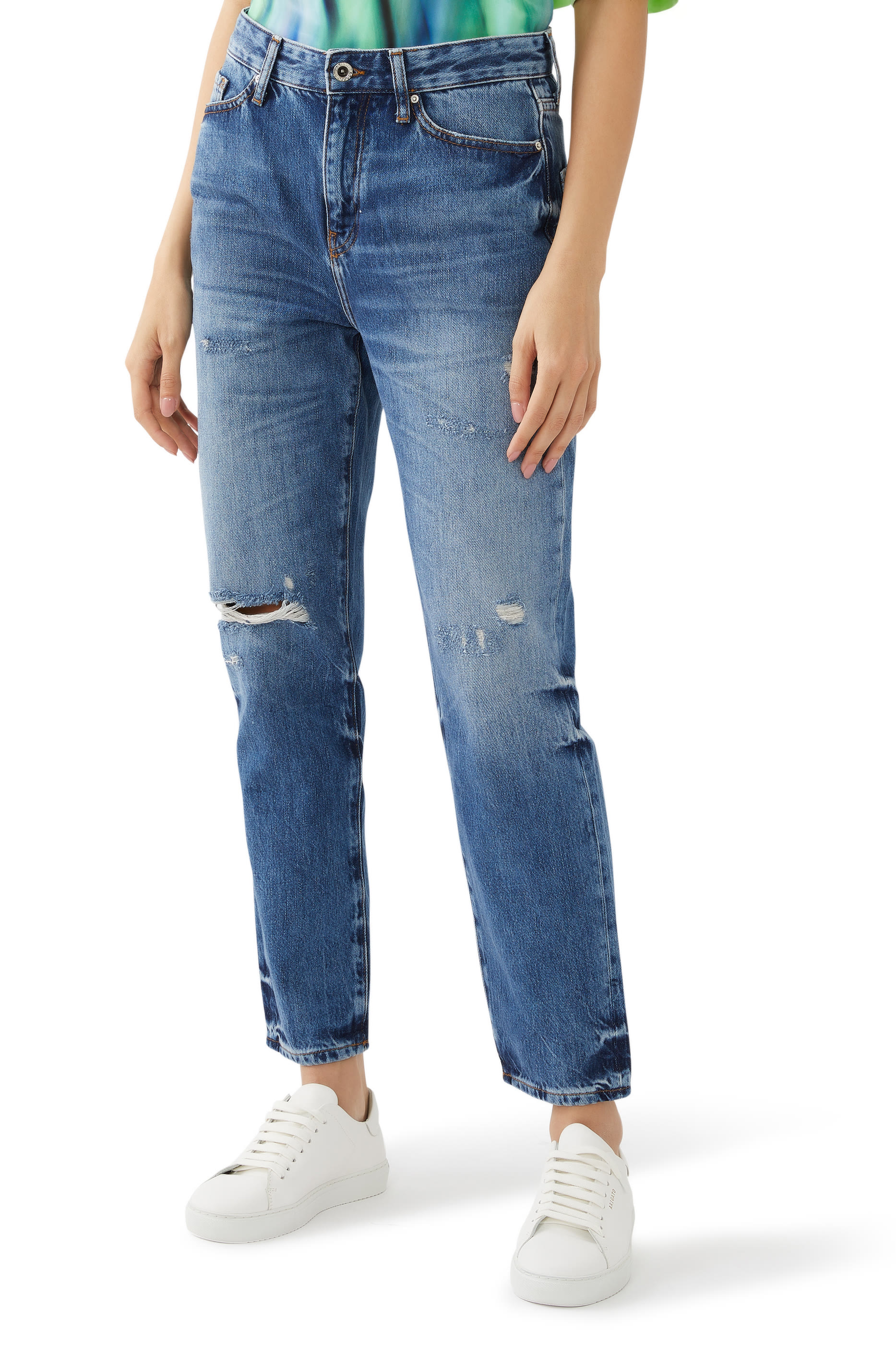 5-Pocket Cropped Boyfriend Jeans