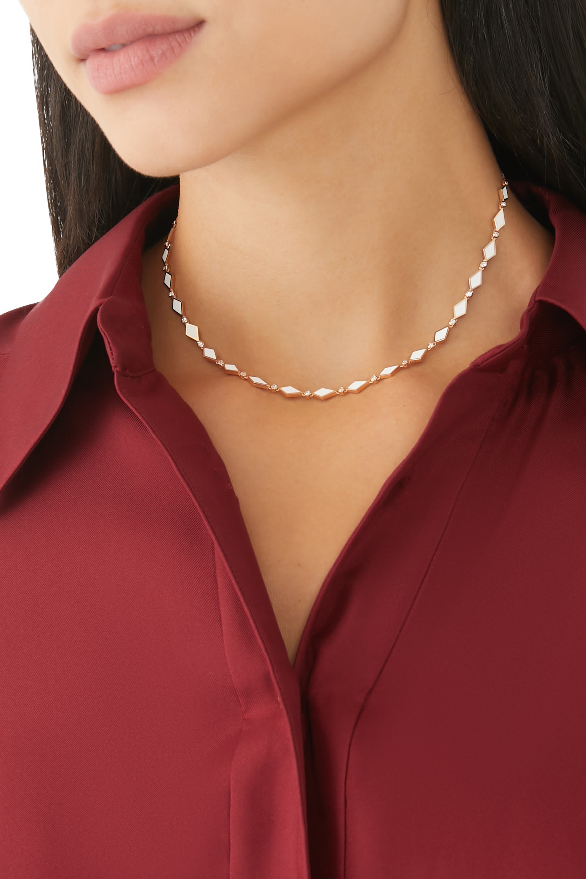 Mosaic Necklace, 18k Rose Gold