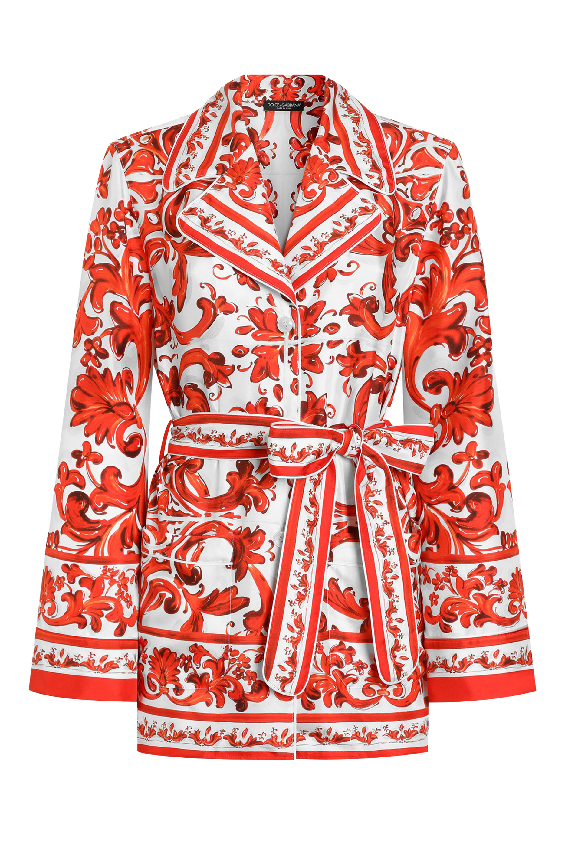 Majolica-Print Silk Vanity Shirt