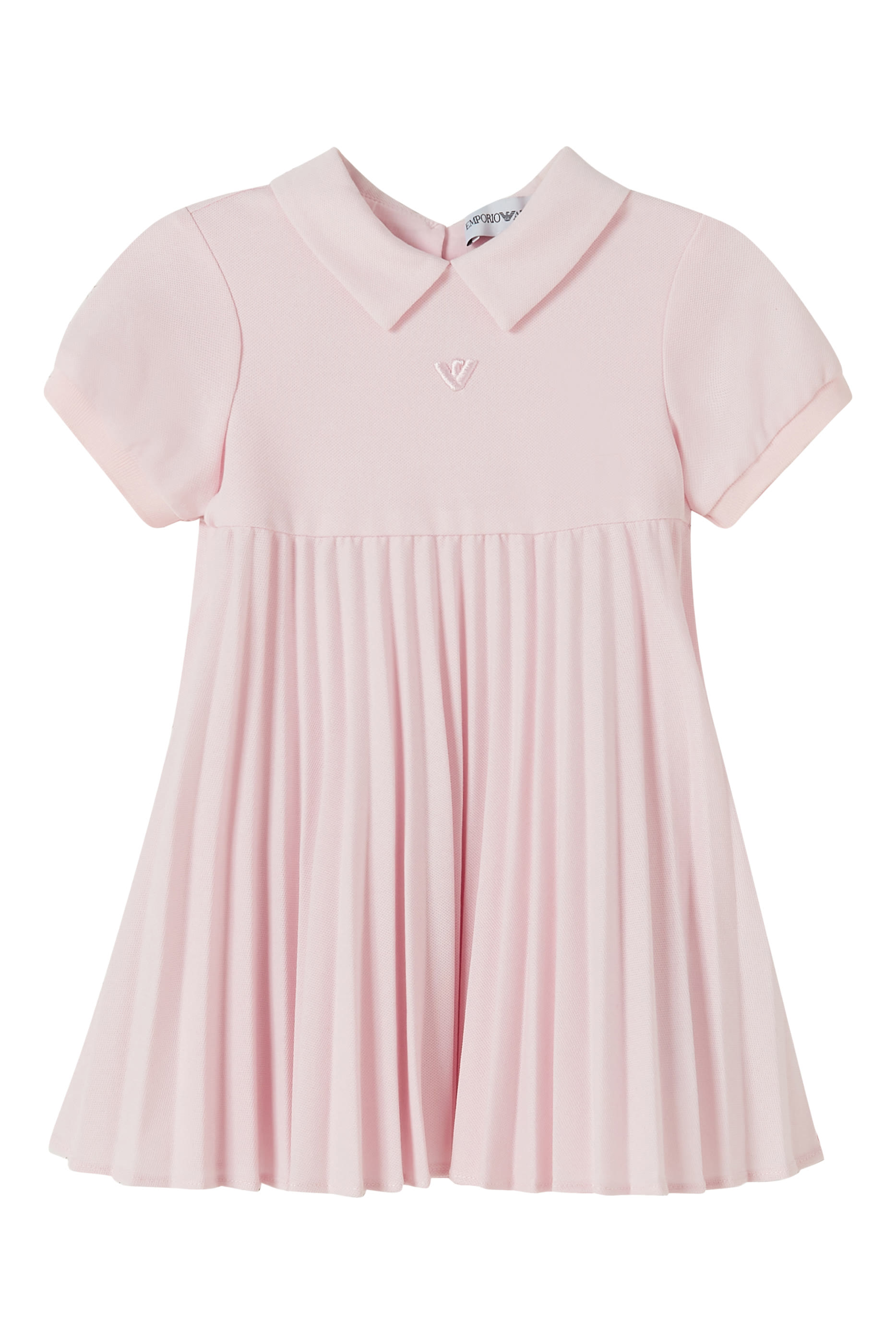 Kids Eagle Logo Pleated Jersey Dress 