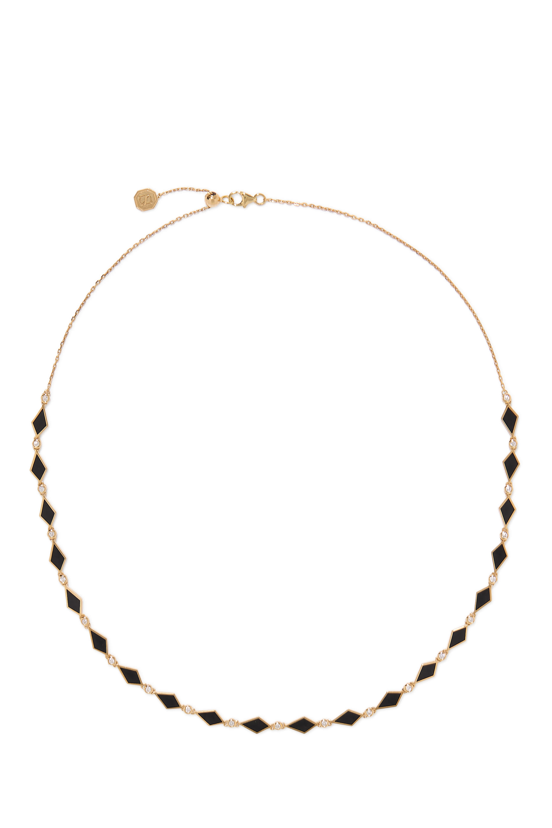 Mosaic Choker, 18K Yellow Gold with Enamel & Diamonds