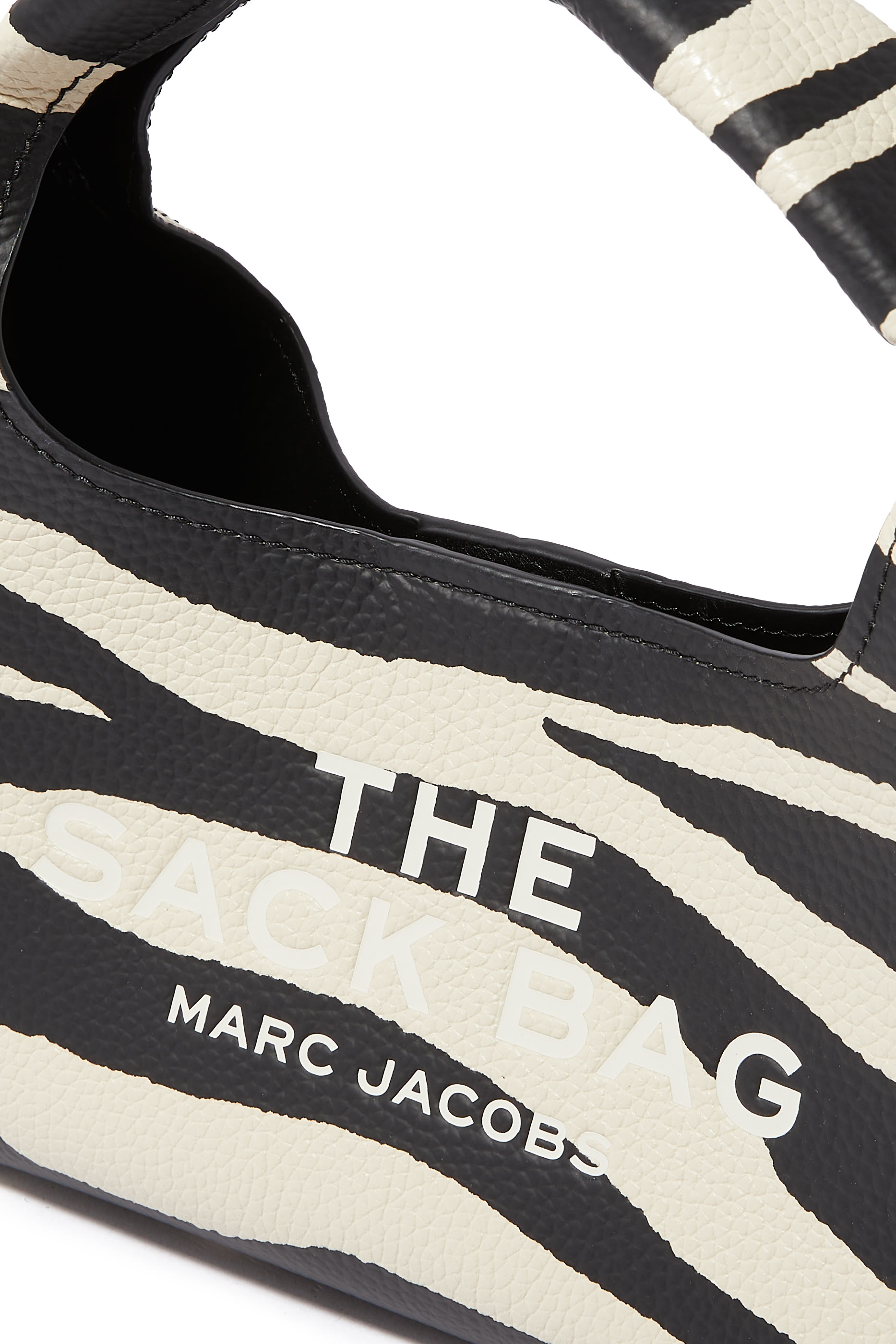 Zebra Leather Mini Sack Bag