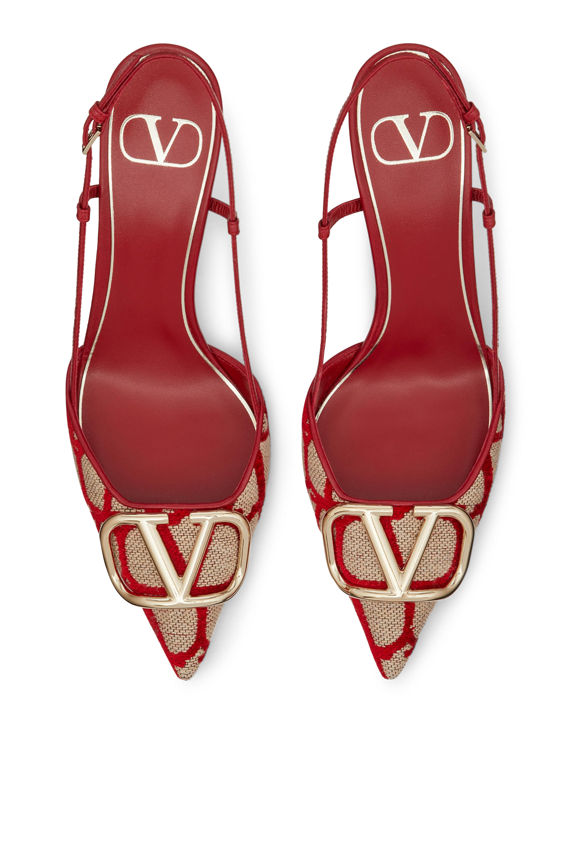 Valentino Garavani 80 Toile Iconographe Slingback Pumps