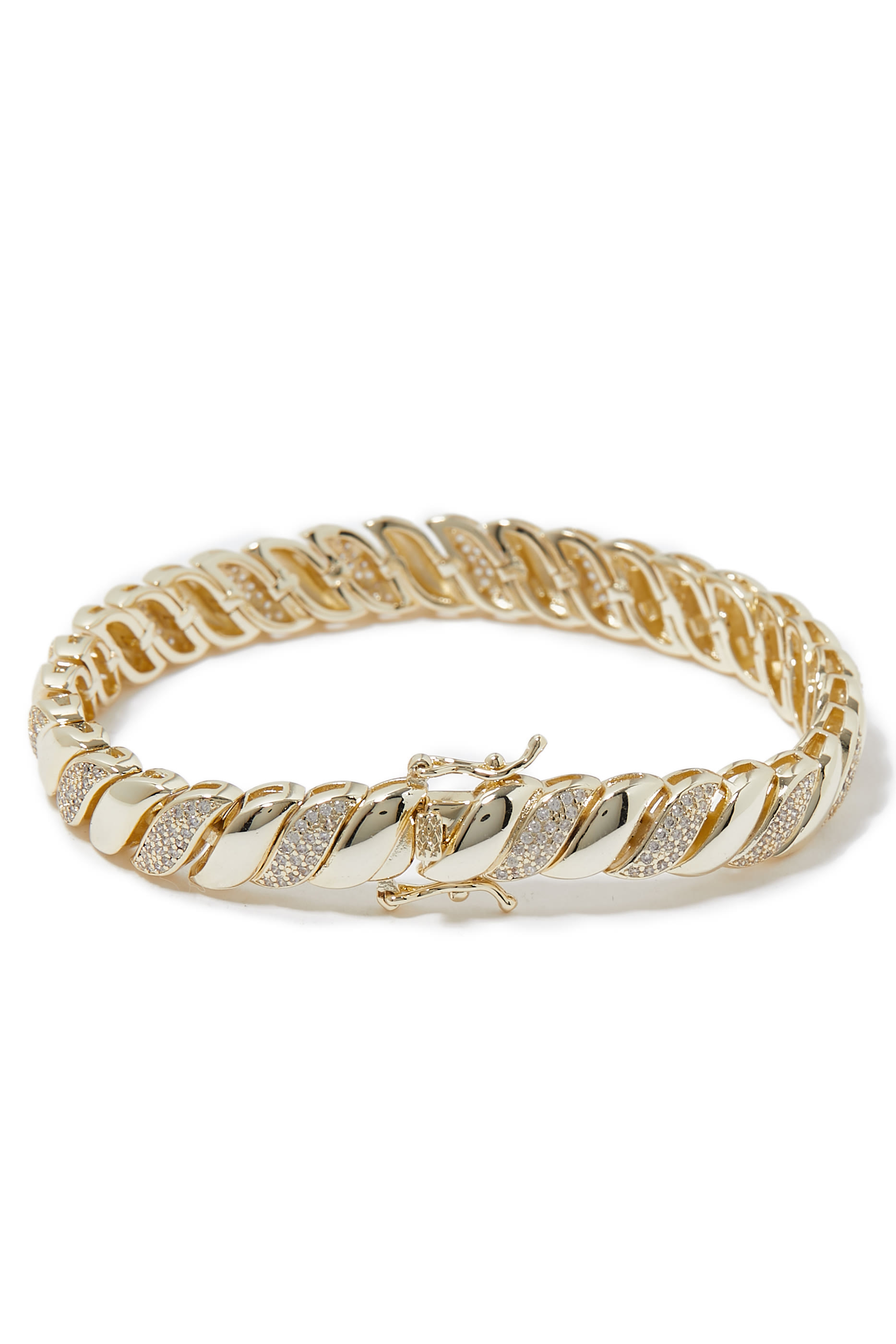 Sculptured Pave Line Bracelet