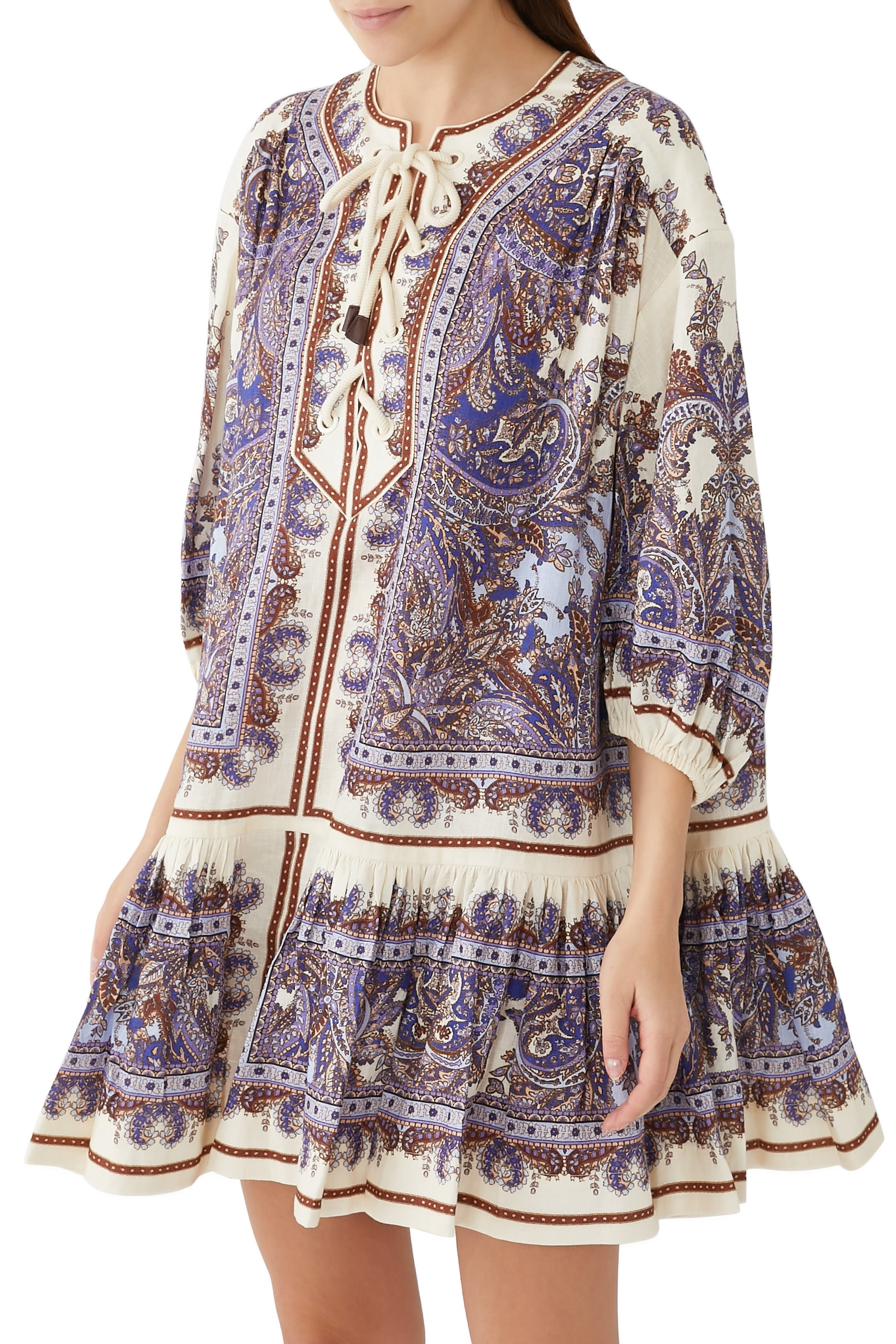 Ottie Eyelet Paisley Mini Dress